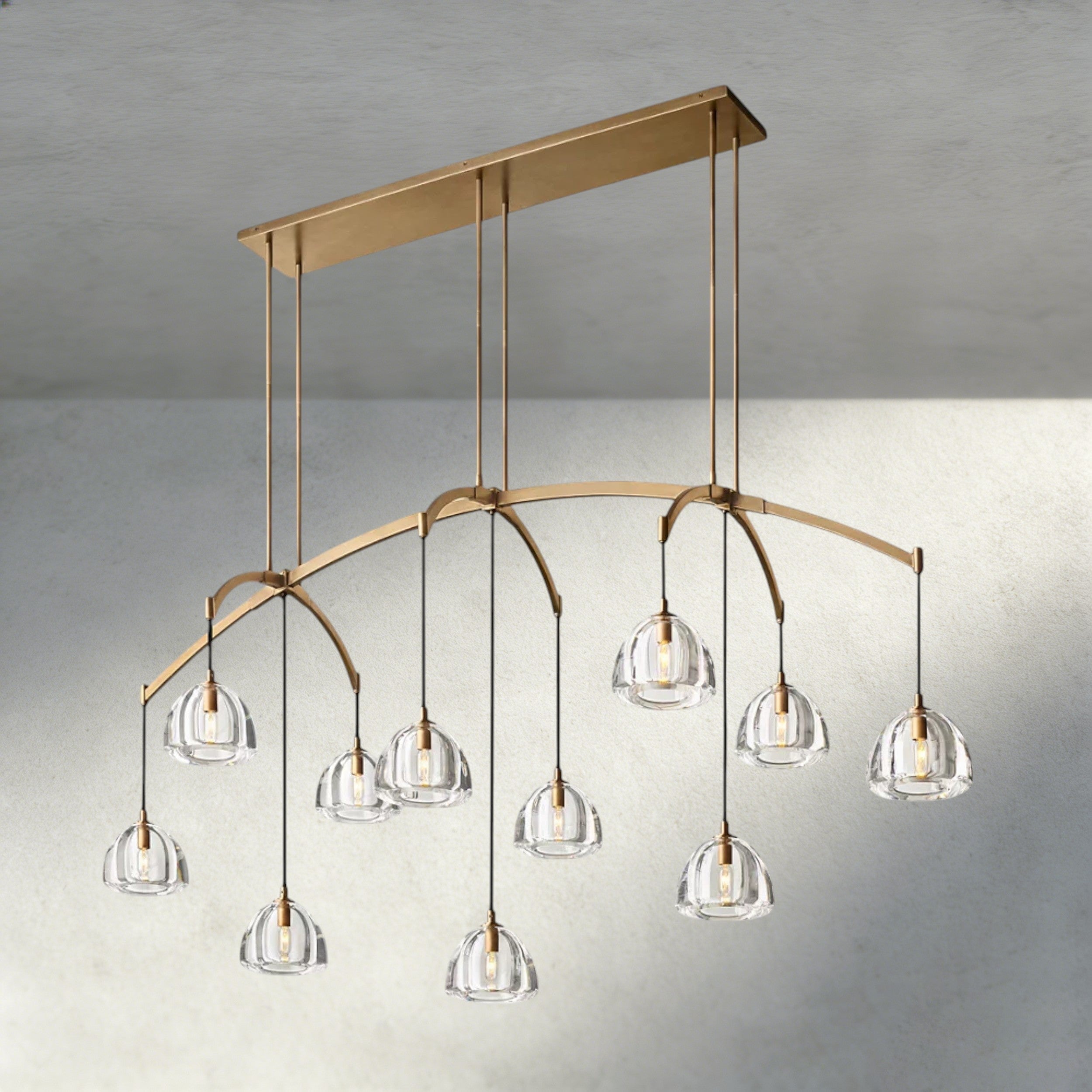 Hemisphere Linear Chandelier 54", 72"-chandelier-Briglighting