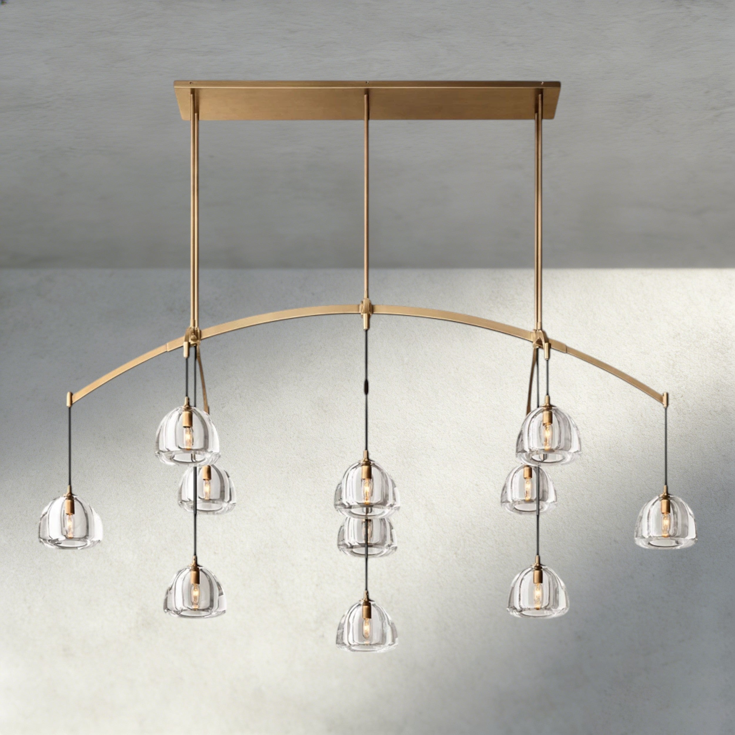 Hemisphere Linear Chandelier 54", 72"-chandelier-Briglighting
