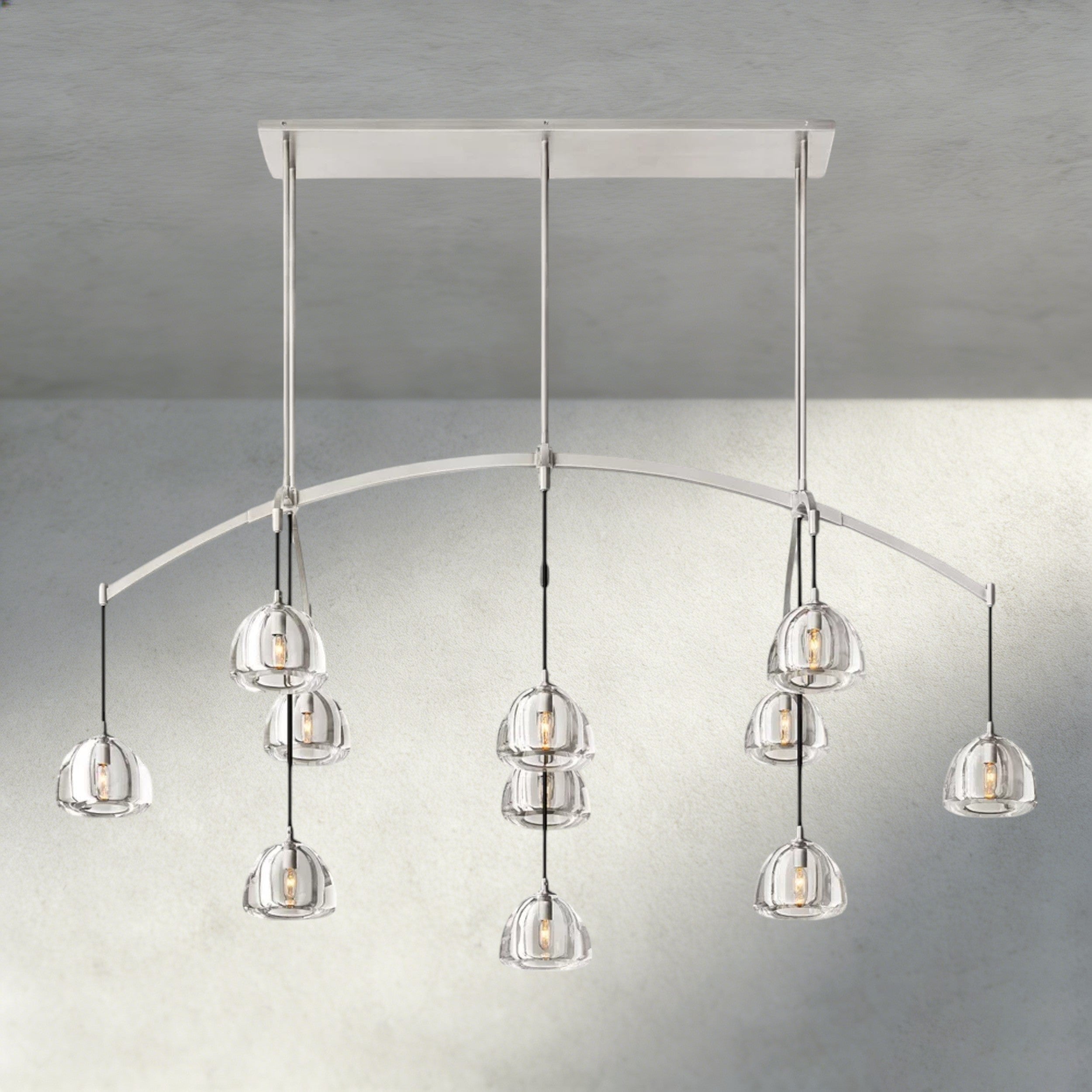 Hemisphere Linear Chandelier 54", 72"-chandelier-Briglighting