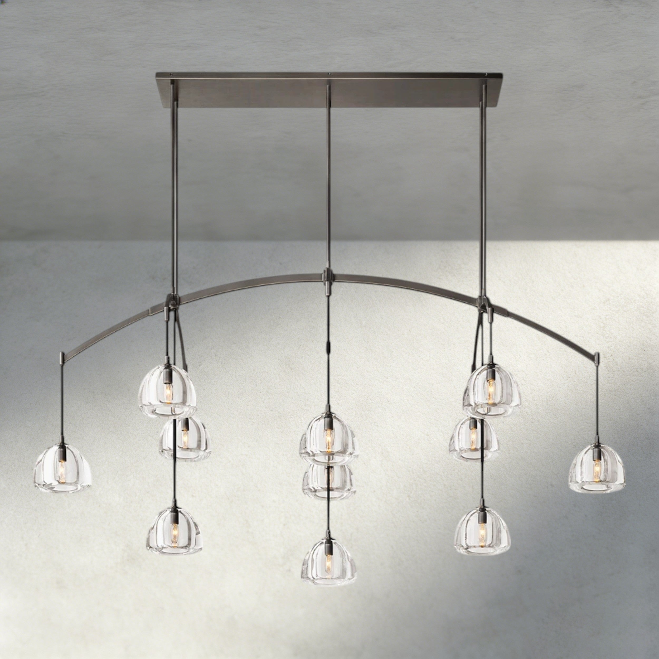Hemisphere Linear Chandelier 54", 72"-chandelier-Briglighting