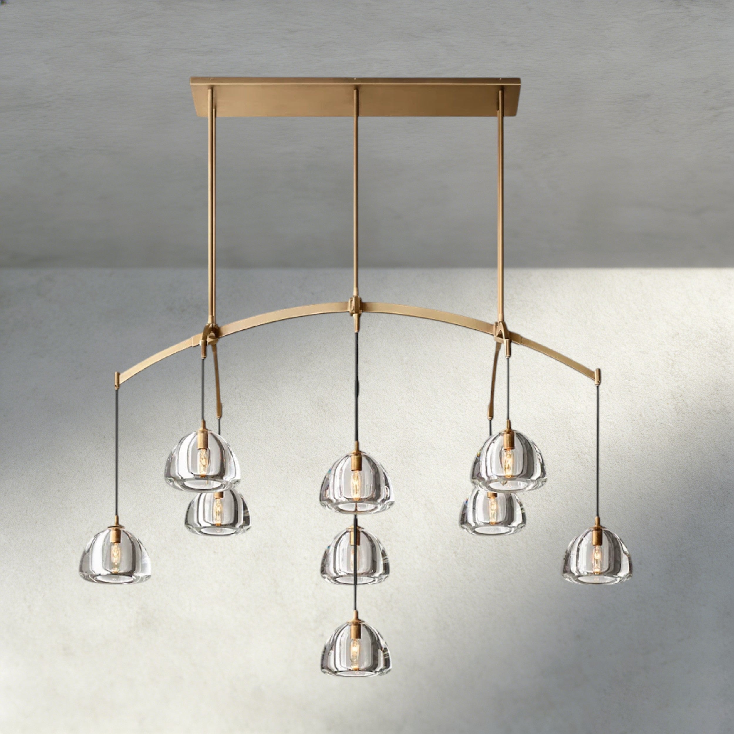 Hemisphere Linear Chandelier 54", 72"-chandelier-Briglighting