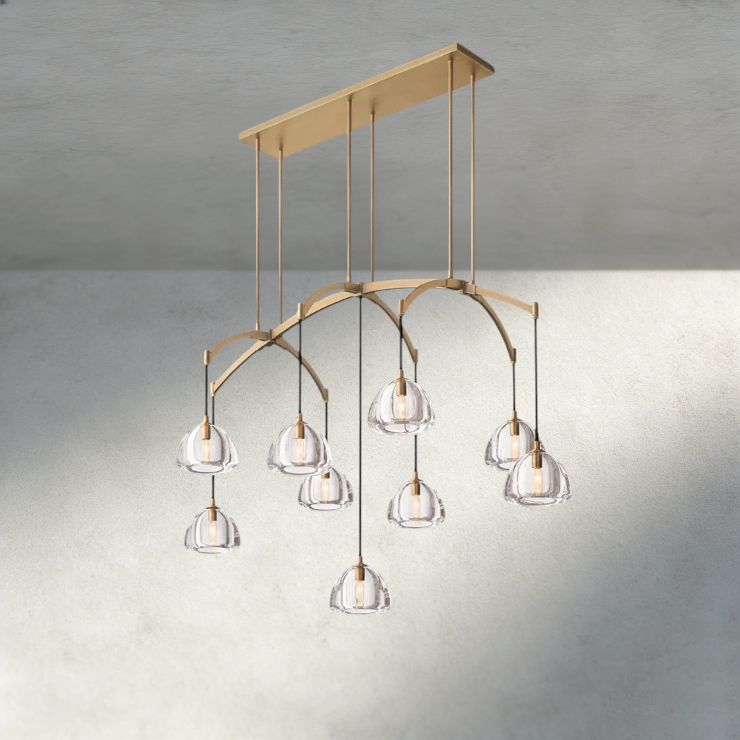 Hemisphere Linear Chandelier 54", 72"-chandelier-Briglighting