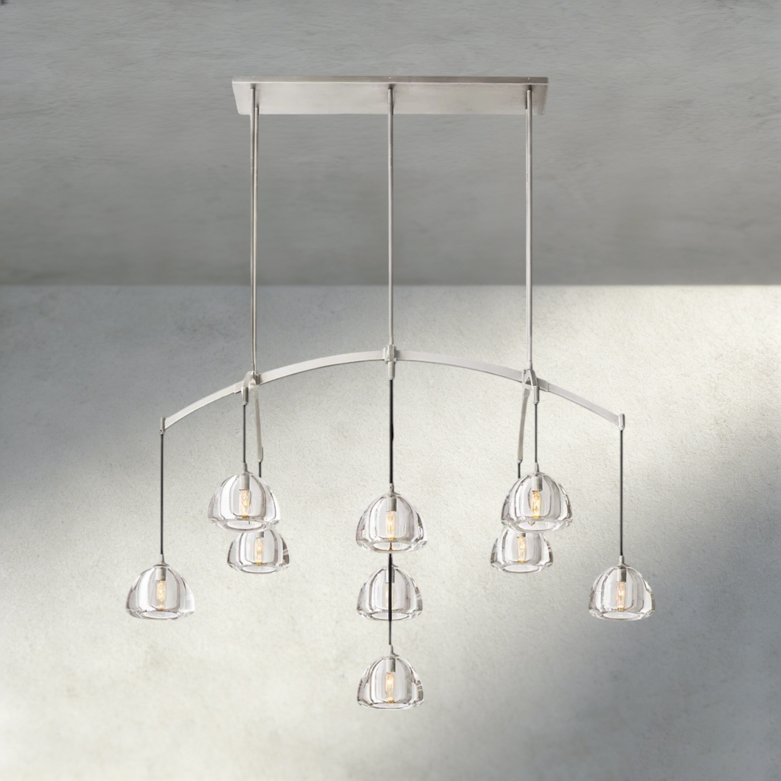Hemisphere Linear Chandelier 54", 72"-chandelier-Briglighting
