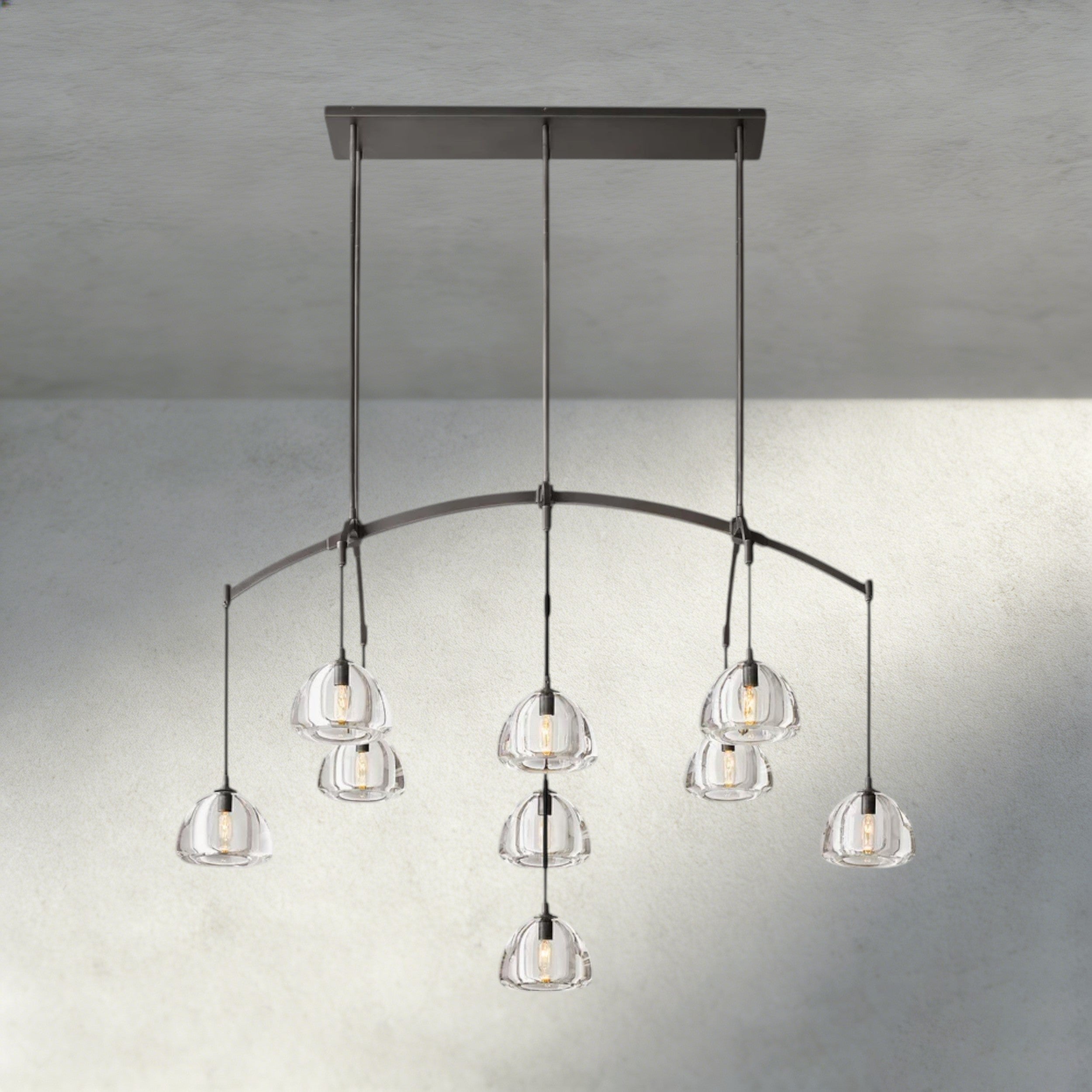 Hemisphere Linear Chandelier 54", 72"-chandelier-Briglighting