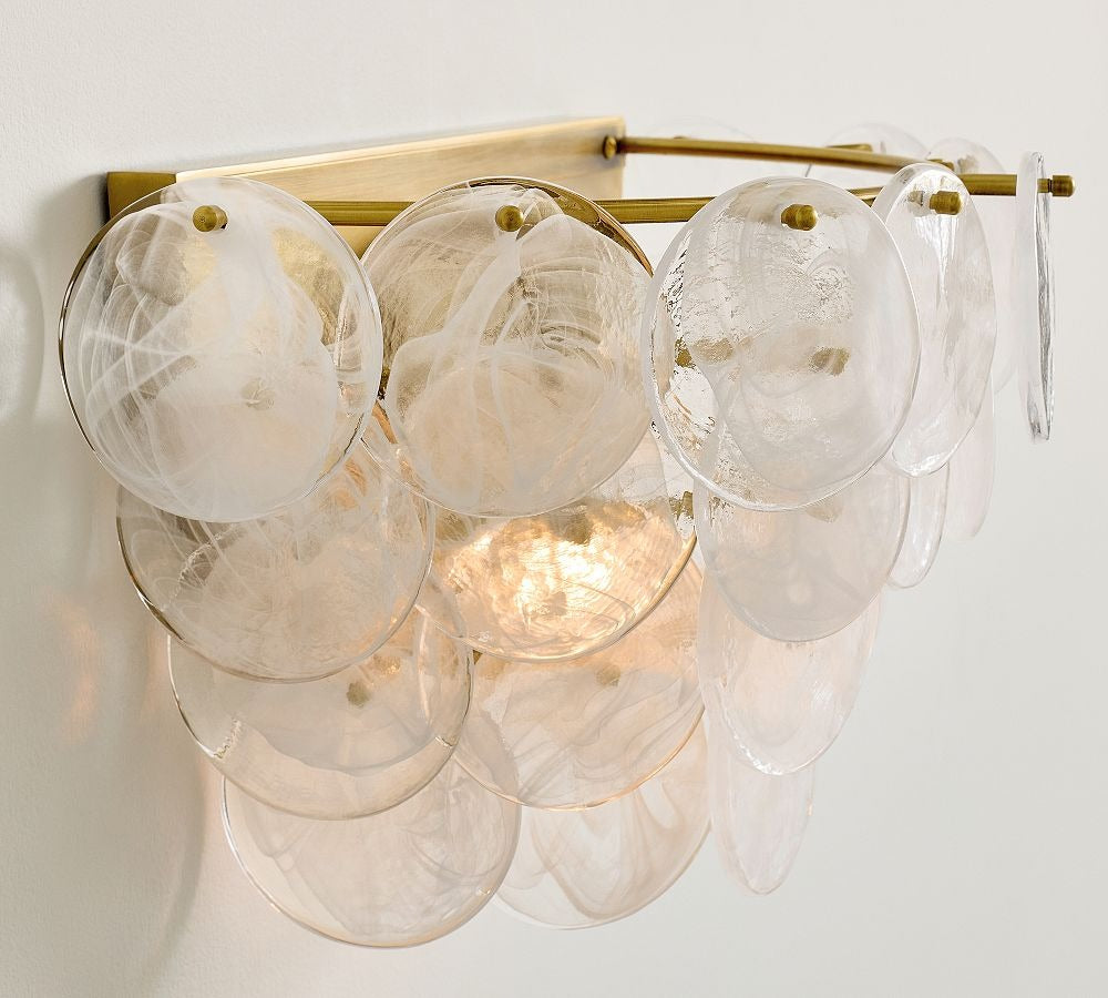 Riviera Glass Disc Sconce 13"-Briglighting