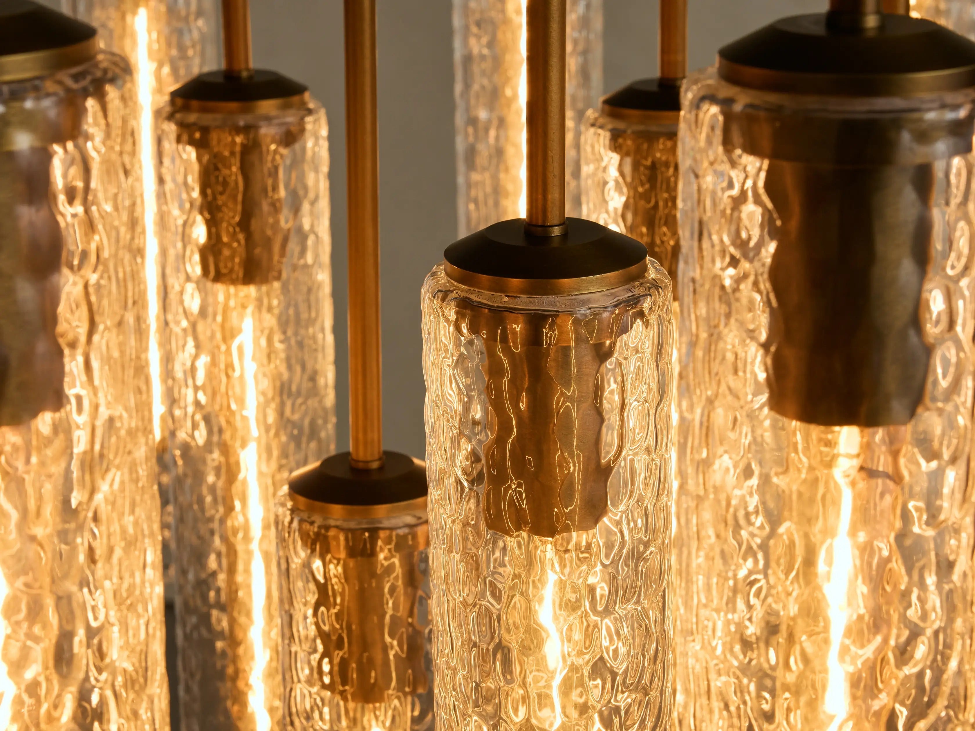 Colleena Hammered Glass Round Chandelier