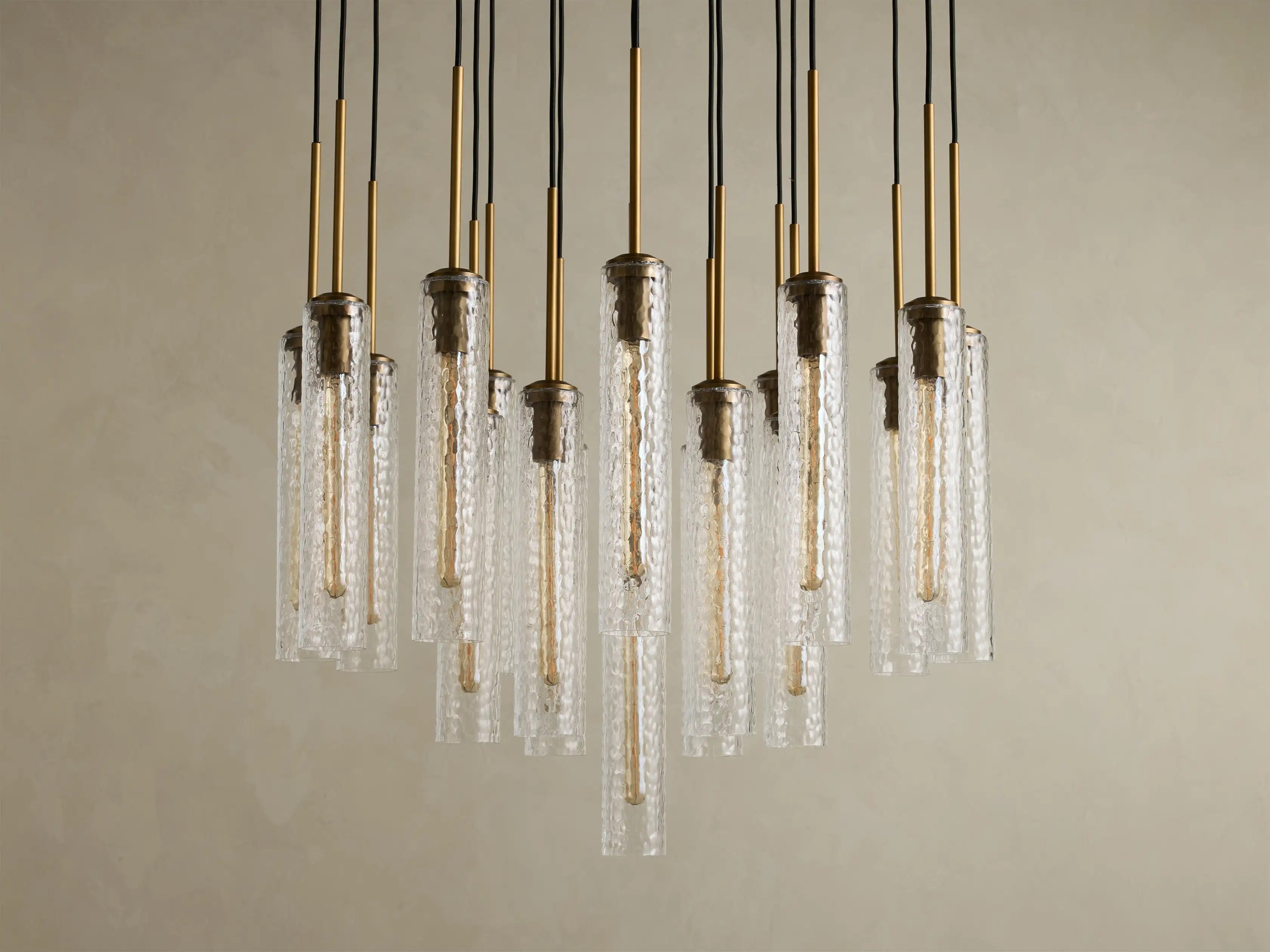 Colleena Hammered Glass Round Chandelier