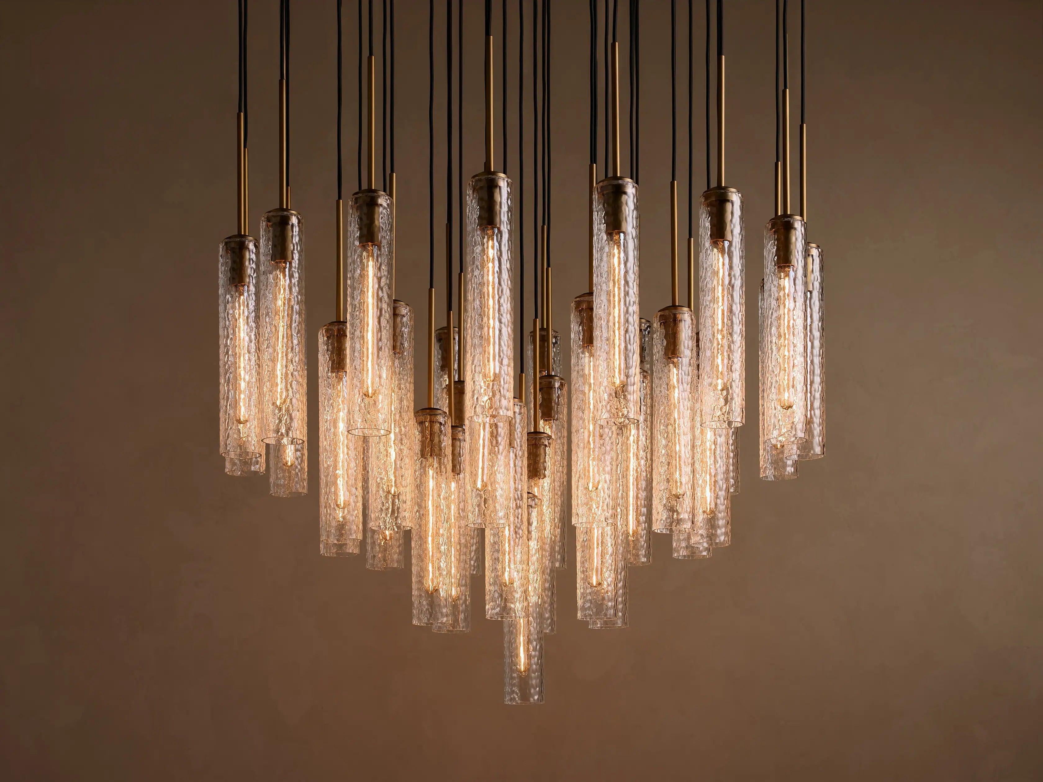 Colleena Hammered Glass Round Chandelier