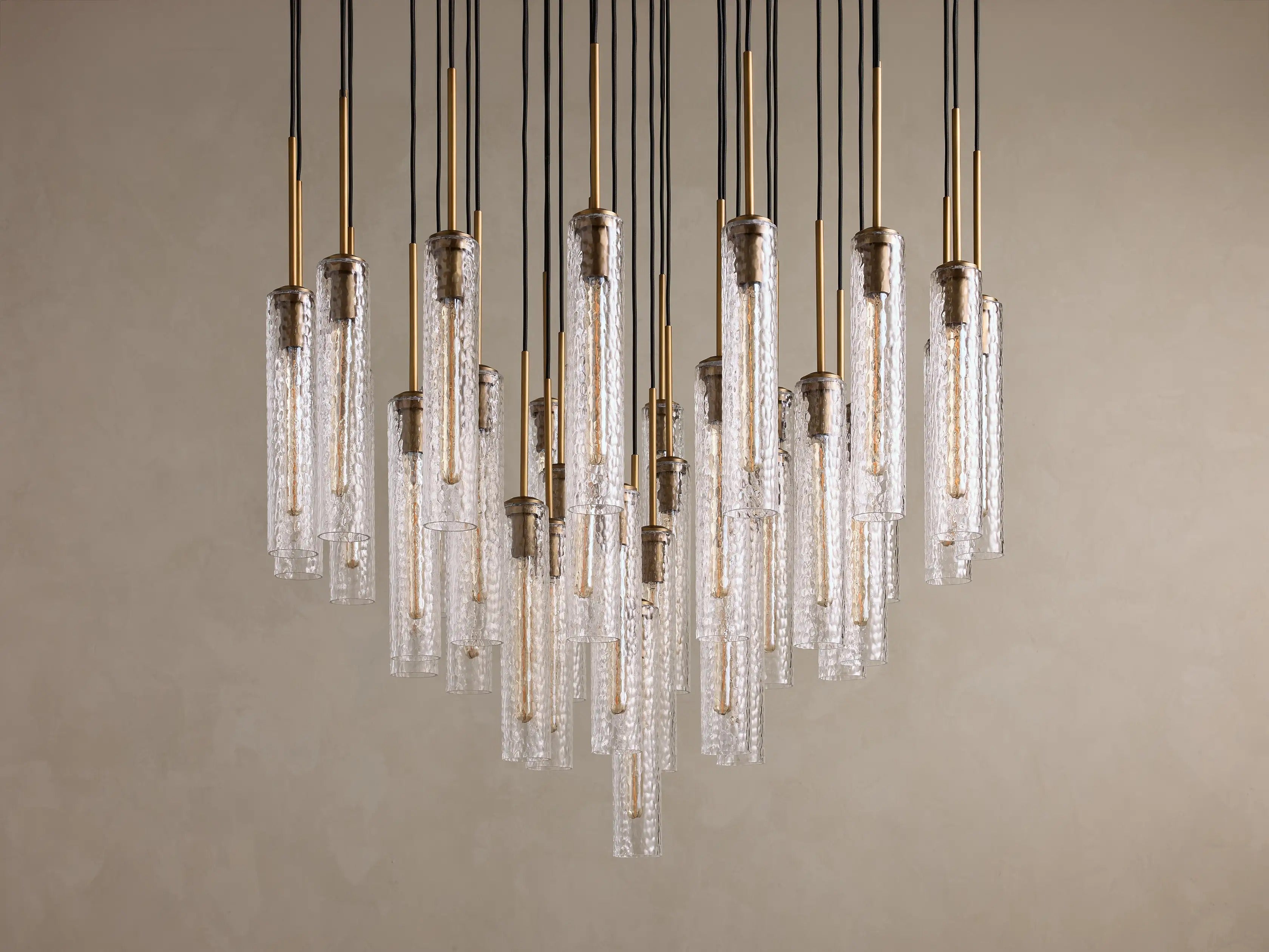 Colleena Hammered Glass Round Chandelier