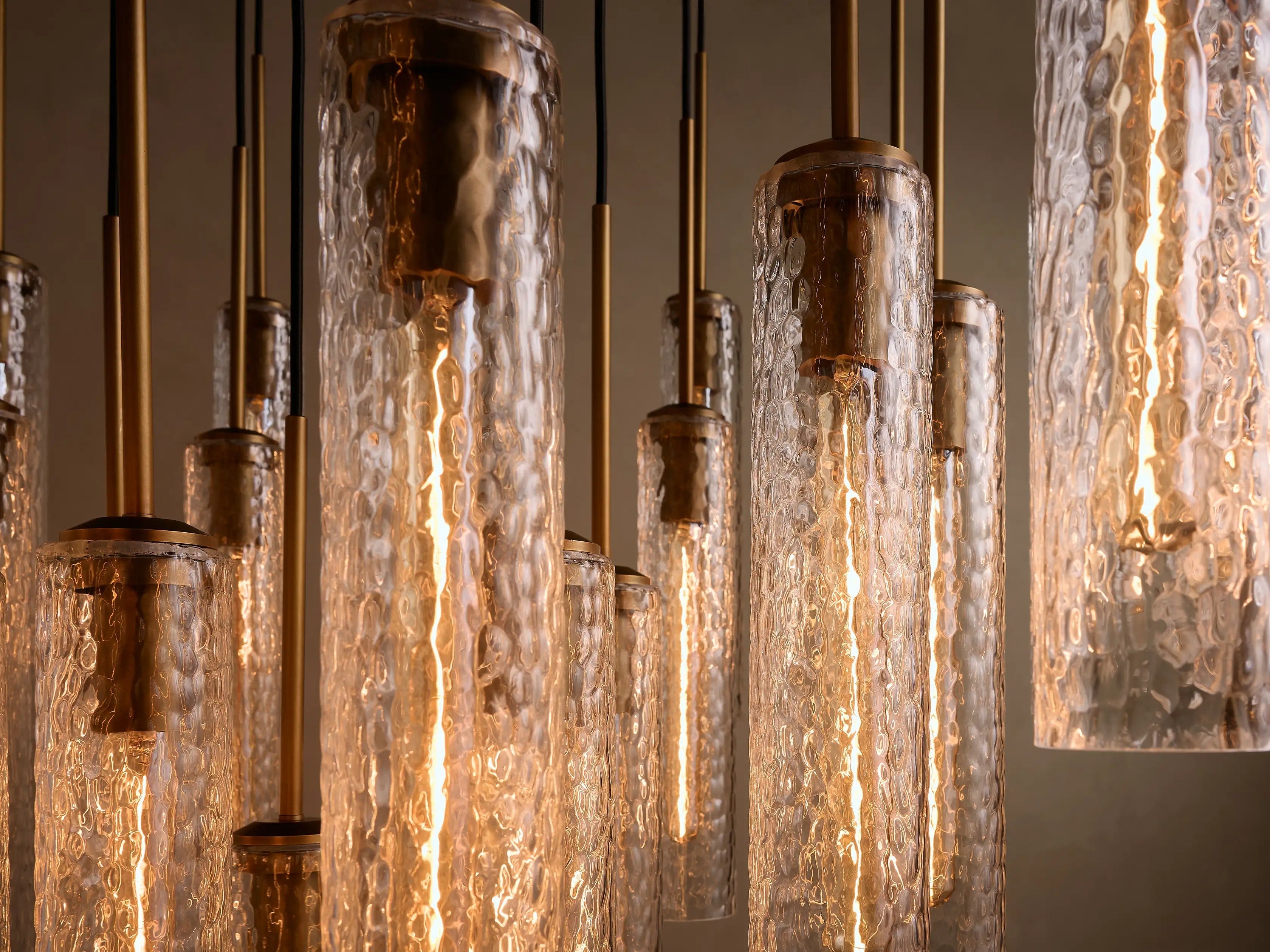 Colleena Hammered Glass Round Chandelier