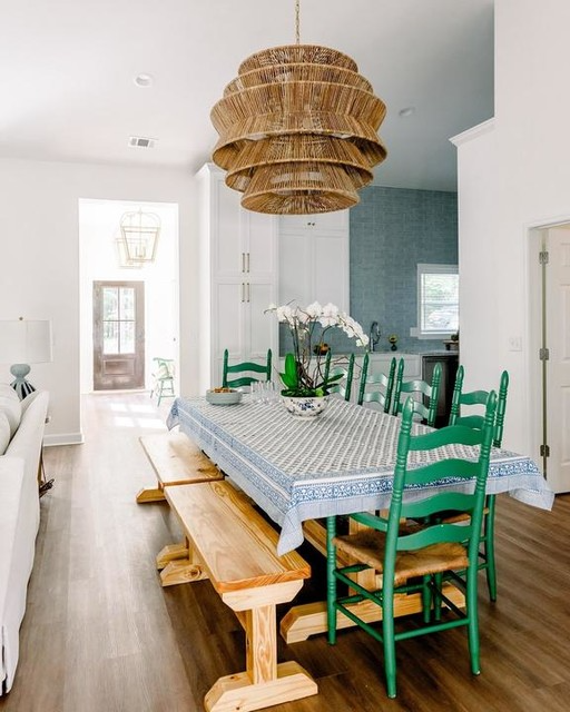 Antigua Drum Rattan Chandelier-Chandelier-Briglighting