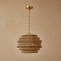 Antigua Drum Rattan Chandelier-Chandelier-Briglighting