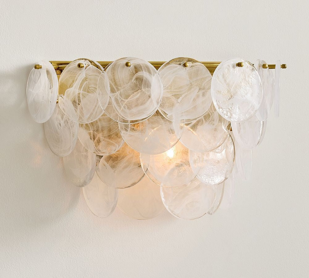 Riviera Glass Disc Sconce 13"-Briglighting