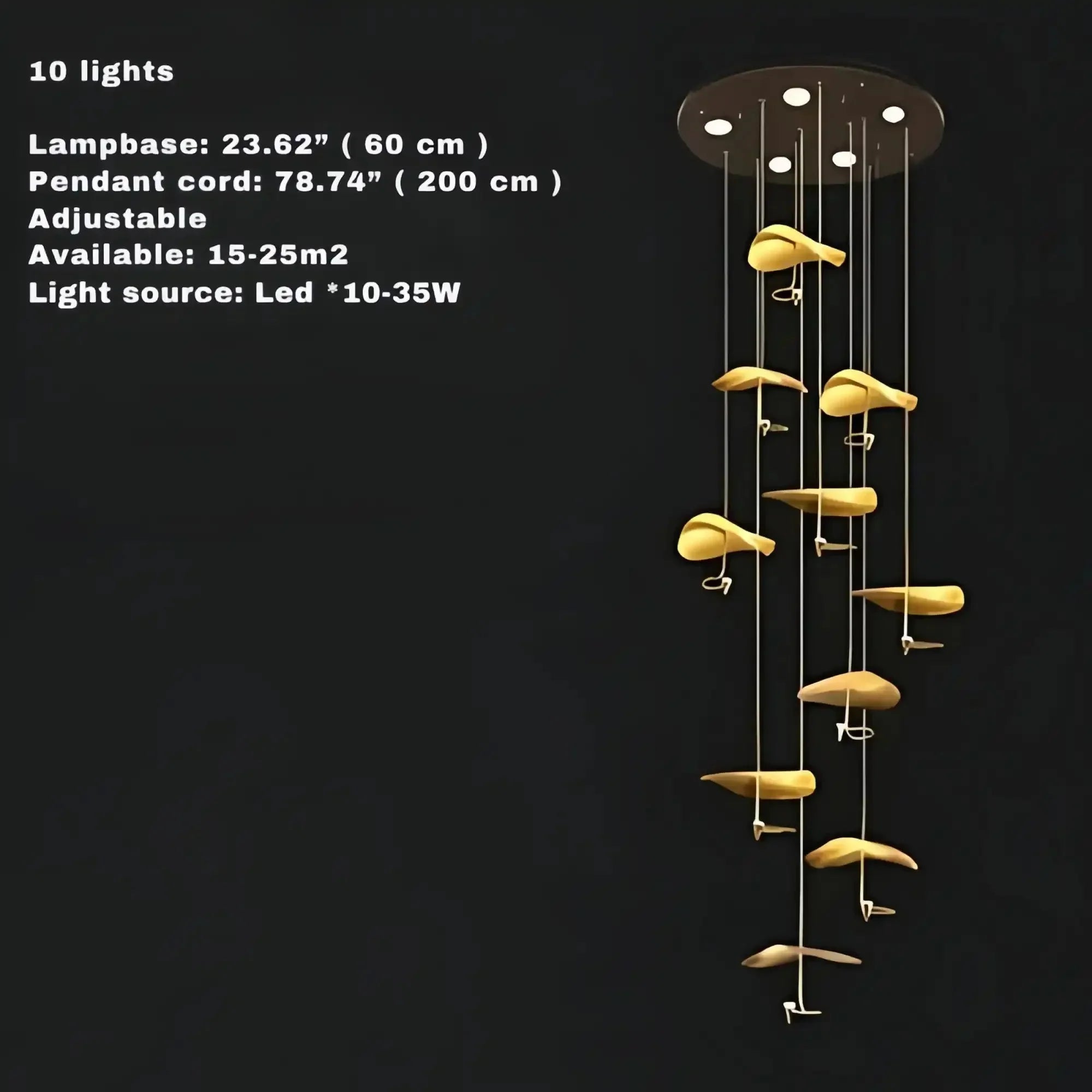 Jenissa Vintage Crystal Staircase Chandelier High Ceiling Luxury Lighting - 3 - LightGoldWarm LightBriglighting