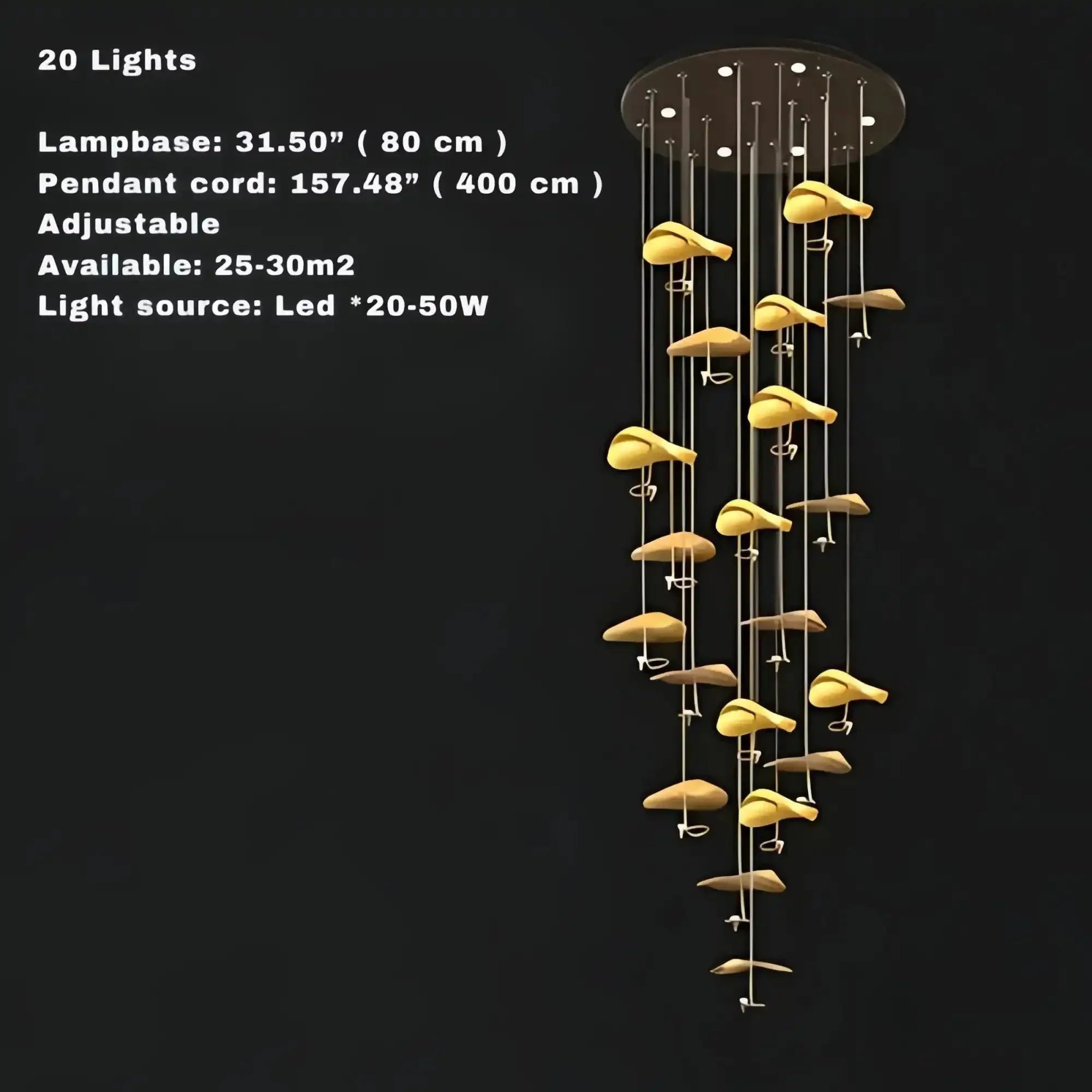 Jenissa Vintage Crystal Staircase Chandelier High Ceiling Luxury Lighting - 3 - LightGoldWarm LightBriglighting