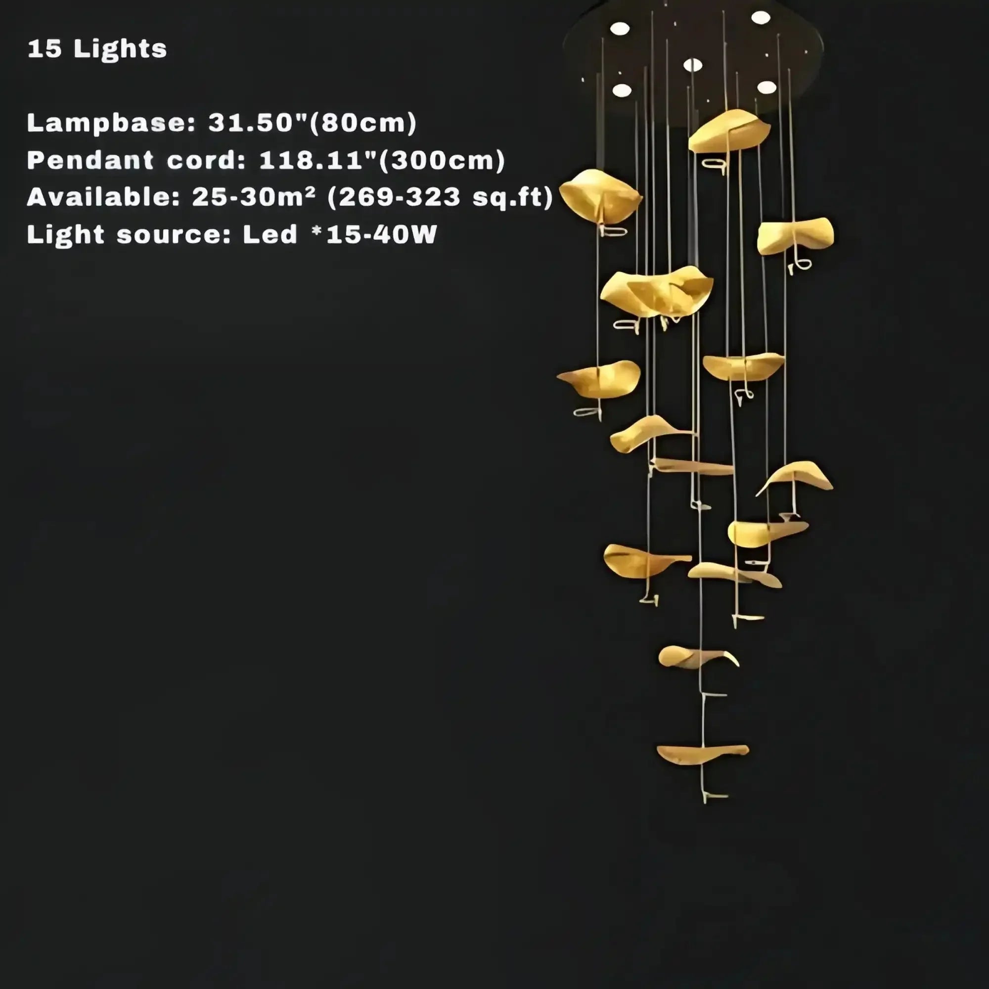 Jenissa Vintage Crystal Staircase Chandelier High Ceiling Luxury Lighting - 3 - LightGoldWarm LightBriglighting