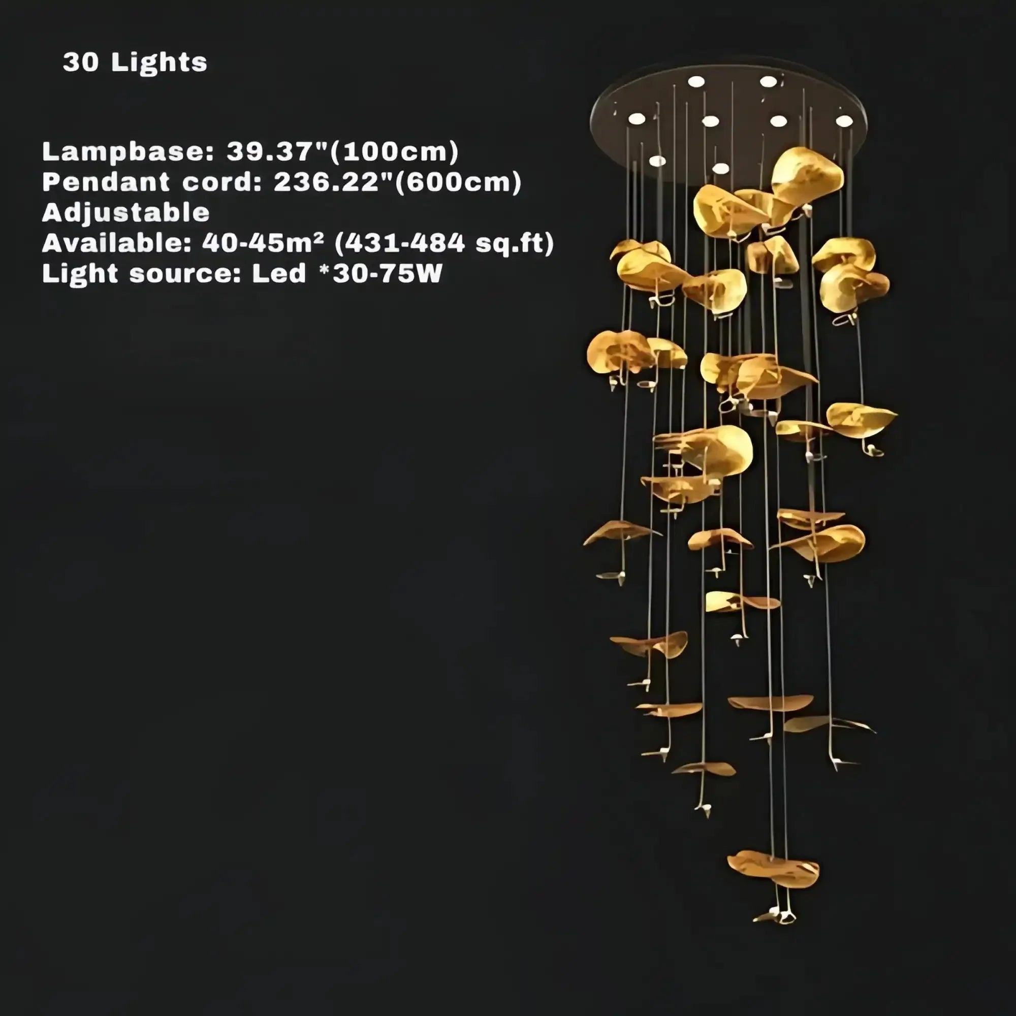 Jenissa Vintage Crystal Staircase Chandelier High Ceiling Luxury Lighting - 3 - LightGoldWarm LightBriglighting