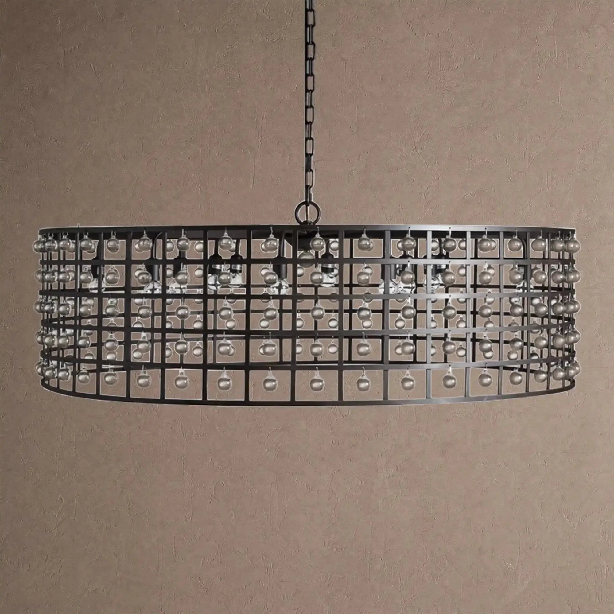 La Caged Round Chandelier 6/8/12 Light - 12-LightBlackBriglighting