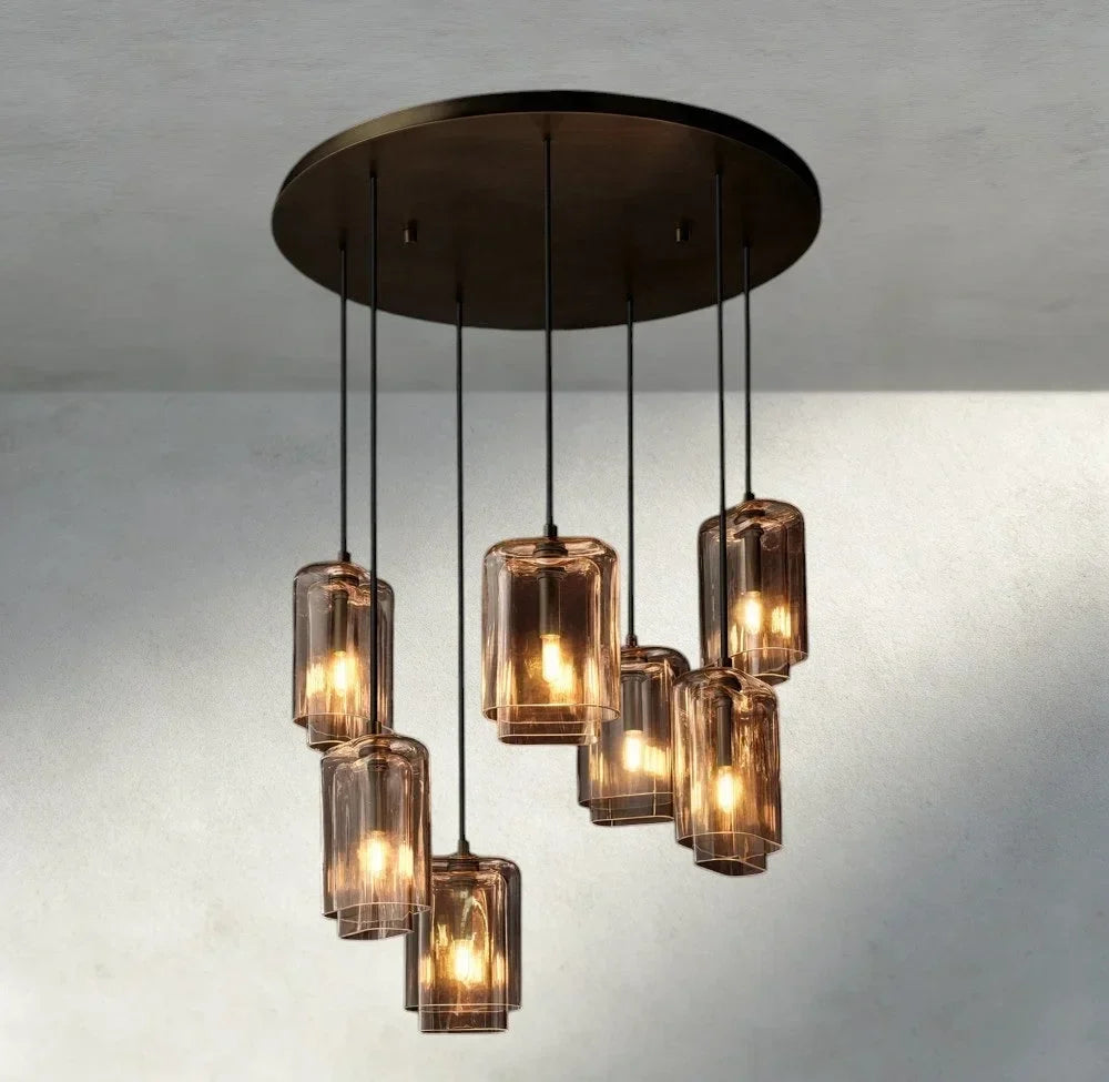 Lacour Amber Glass Cluster Chandelier