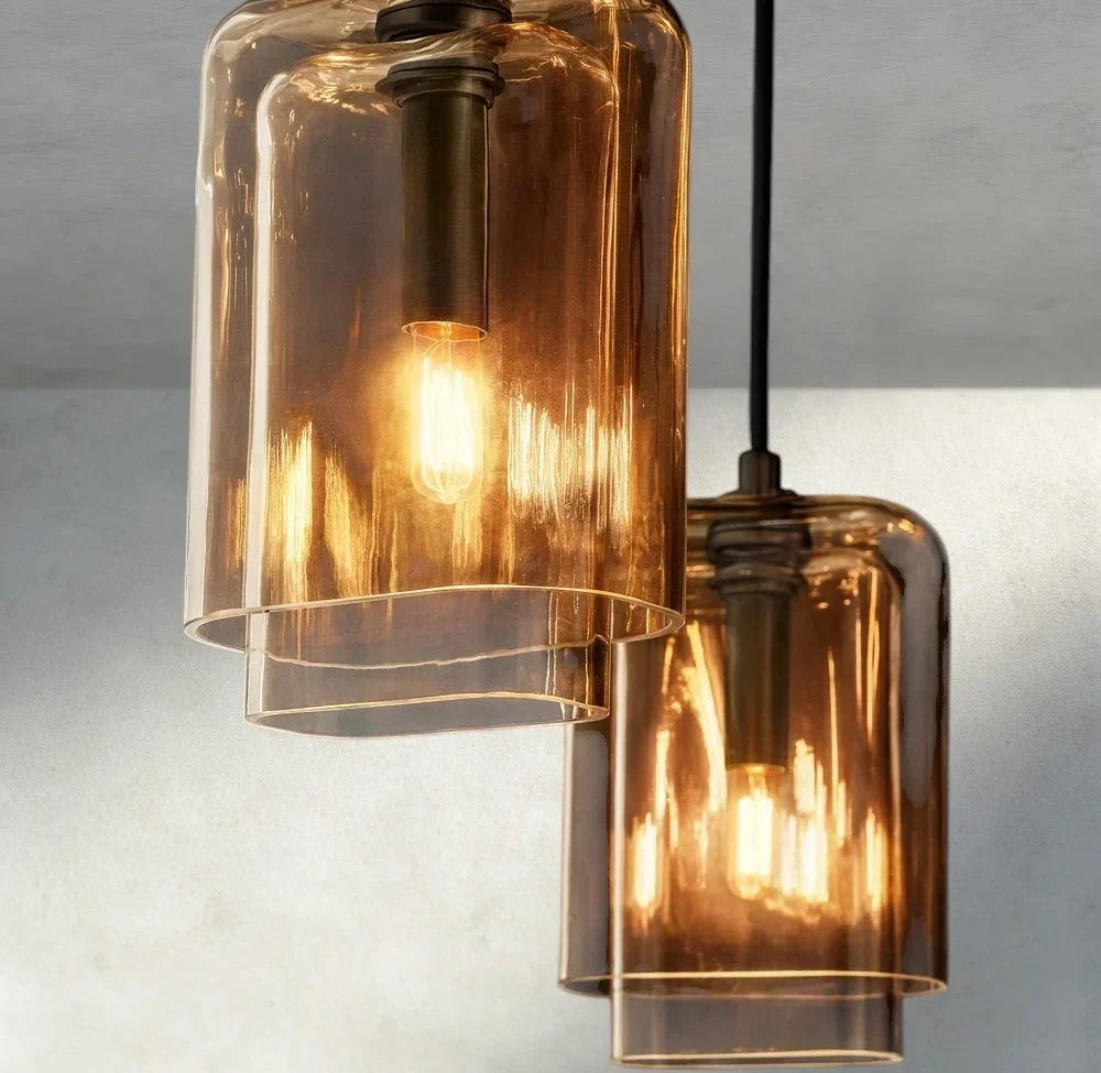 Lacour Amber Glass Cluster Chandelier