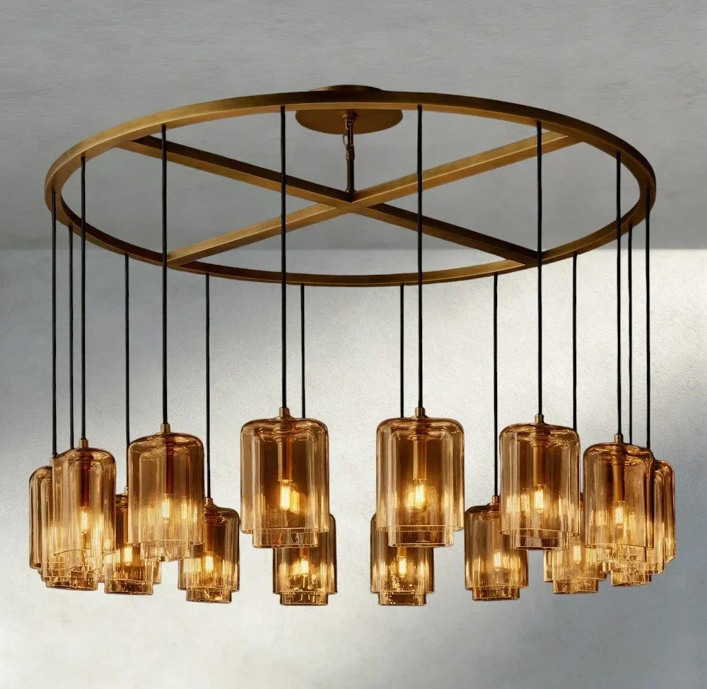 Lacour Amber Glass Round Chandelier