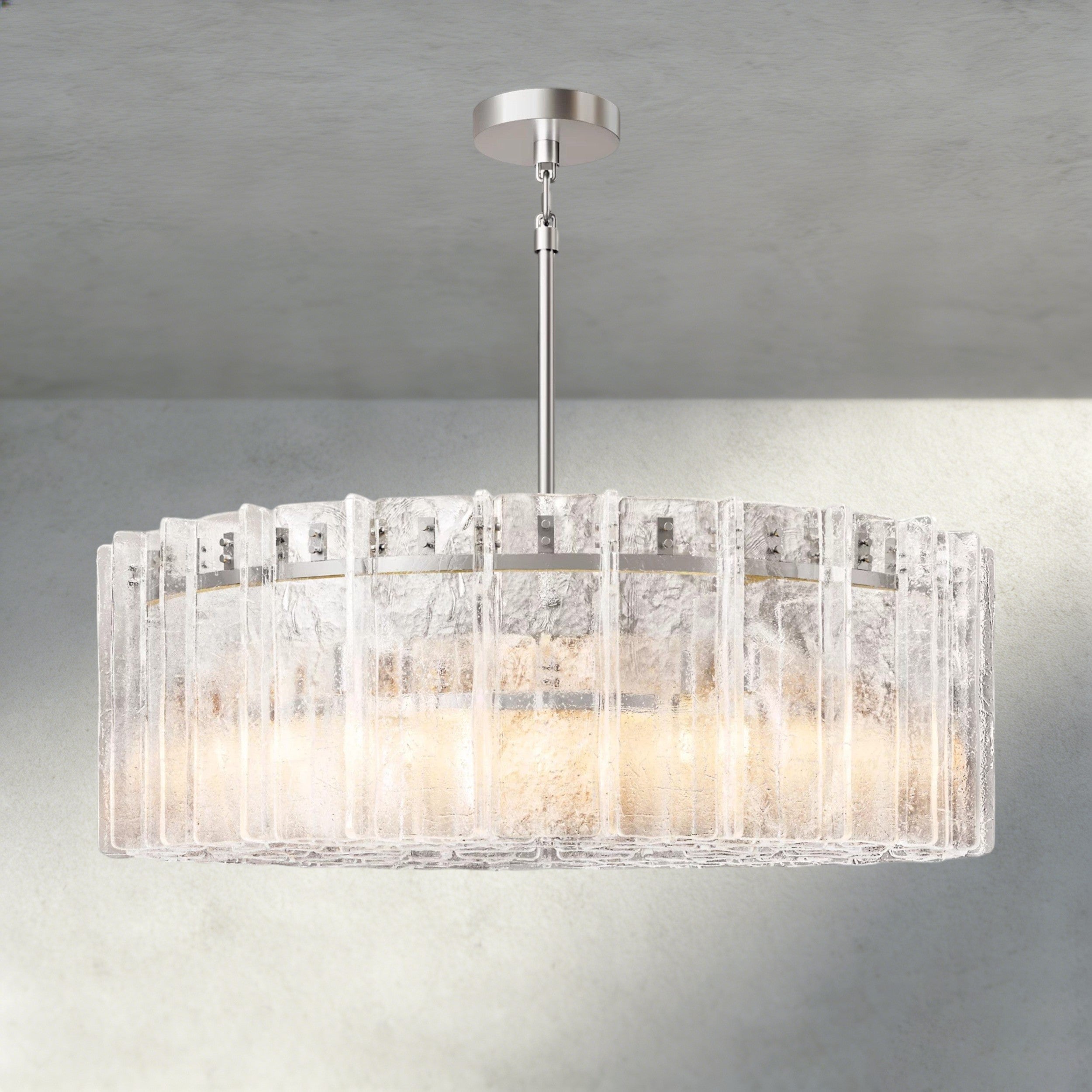 Lattice Clear Glass Round Chandelier 37", 48"-Chandelier-Briglighting