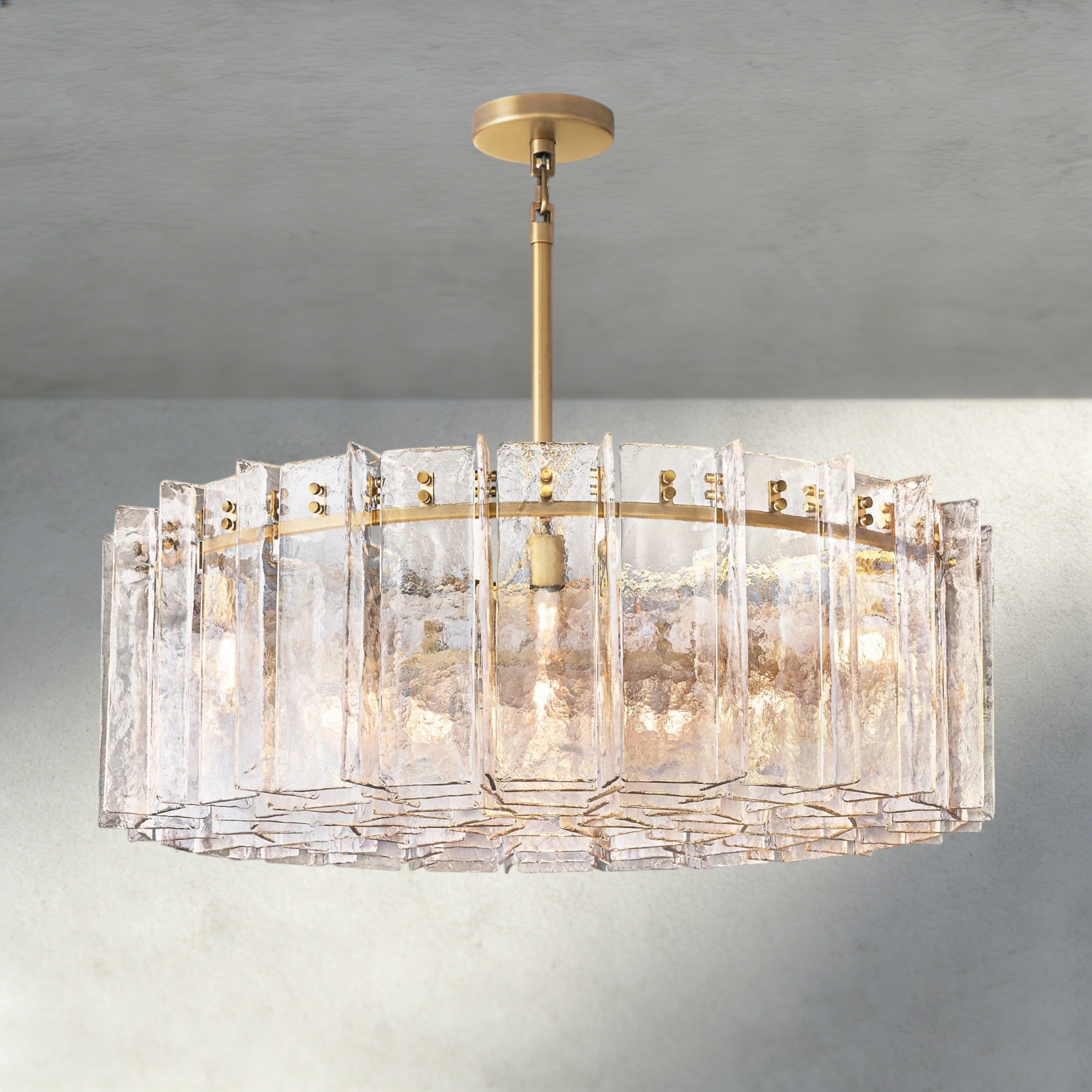 Lattice Clear Glass Round Chandelier 37", 48"-Chandelier-Briglighting