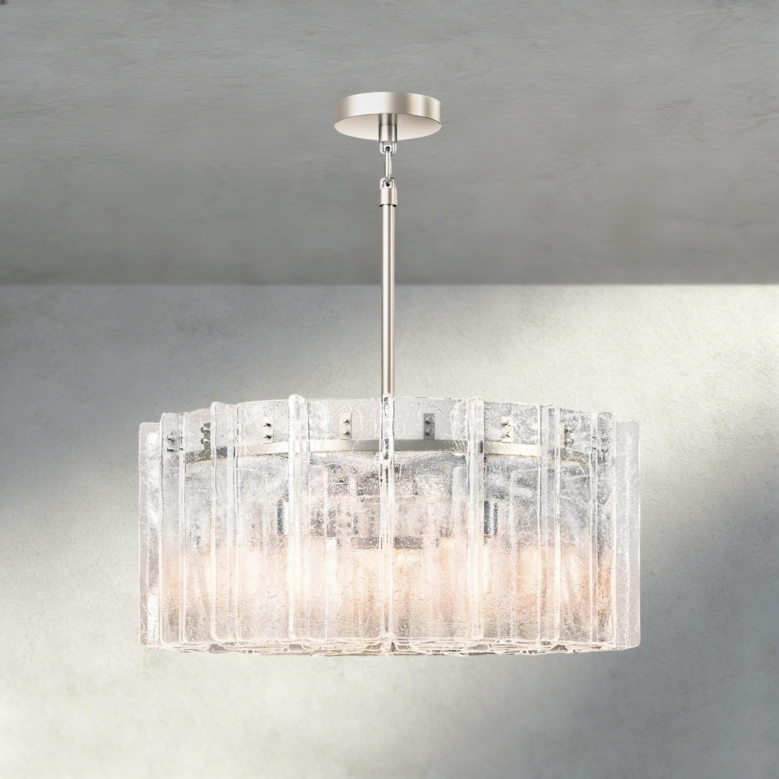 Lattice Clear Glass Round Chandelier 37", 48"-Chandelier-Briglighting
