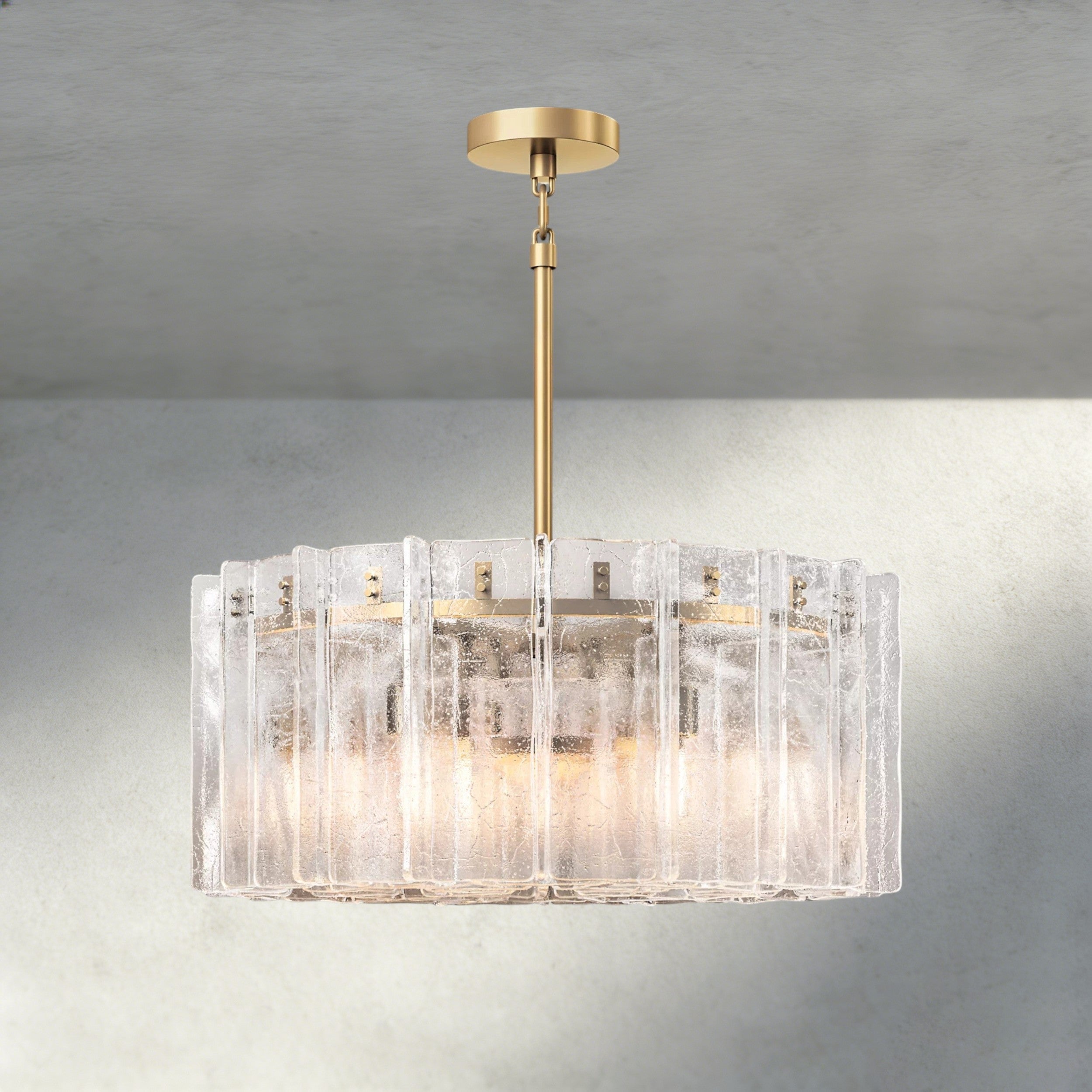 Lattice Clear Glass Round Chandelier 37", 48"-Chandelier-Briglighting