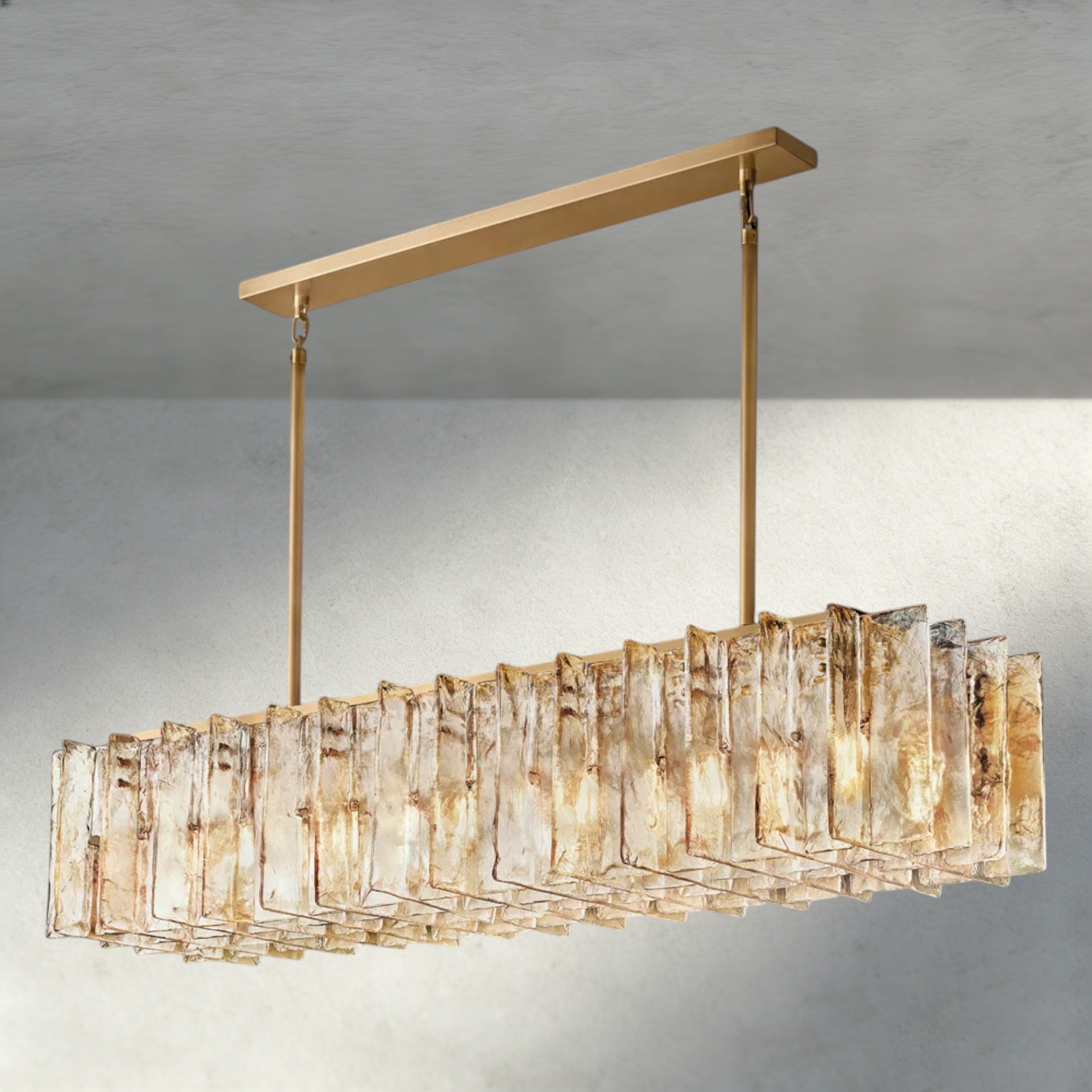 Lattice Smoke Glass Linear Chandelier 49", 67"-Chandelier-Briglighting