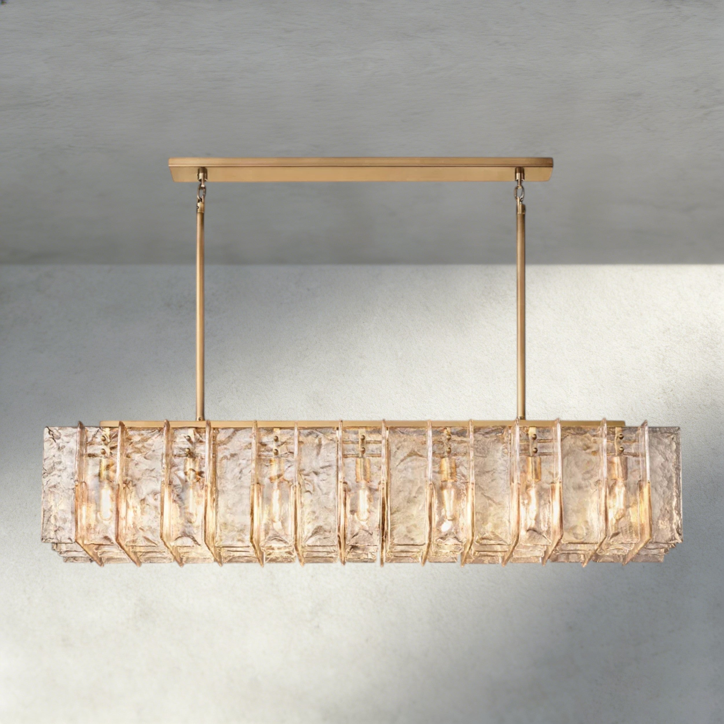Lattice Smoke Glass Linear Chandelier 49", 67"-Chandelier-Briglighting