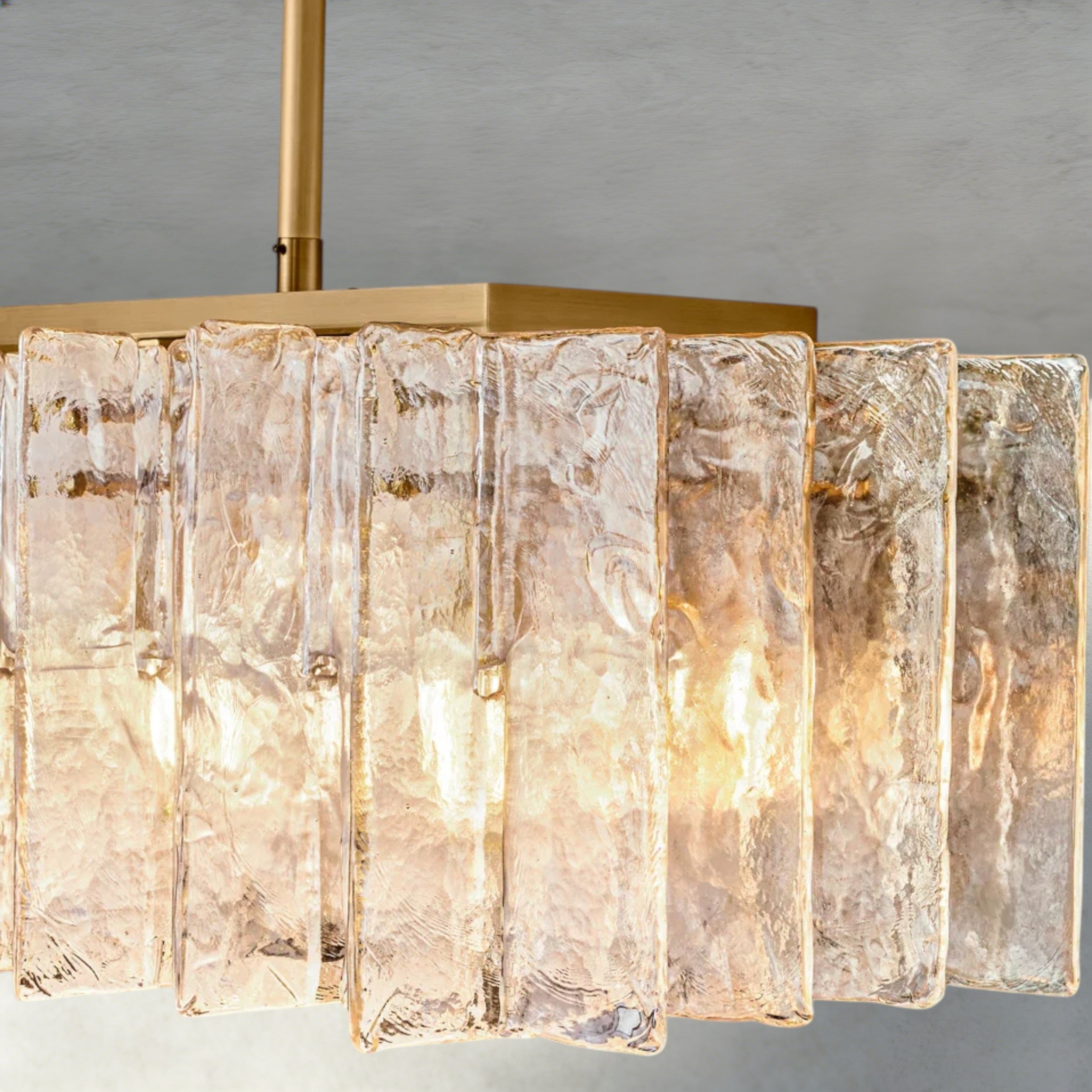 Lattice Smoke Glass Linear Chandelier 49", 67"-Chandelier-Briglighting