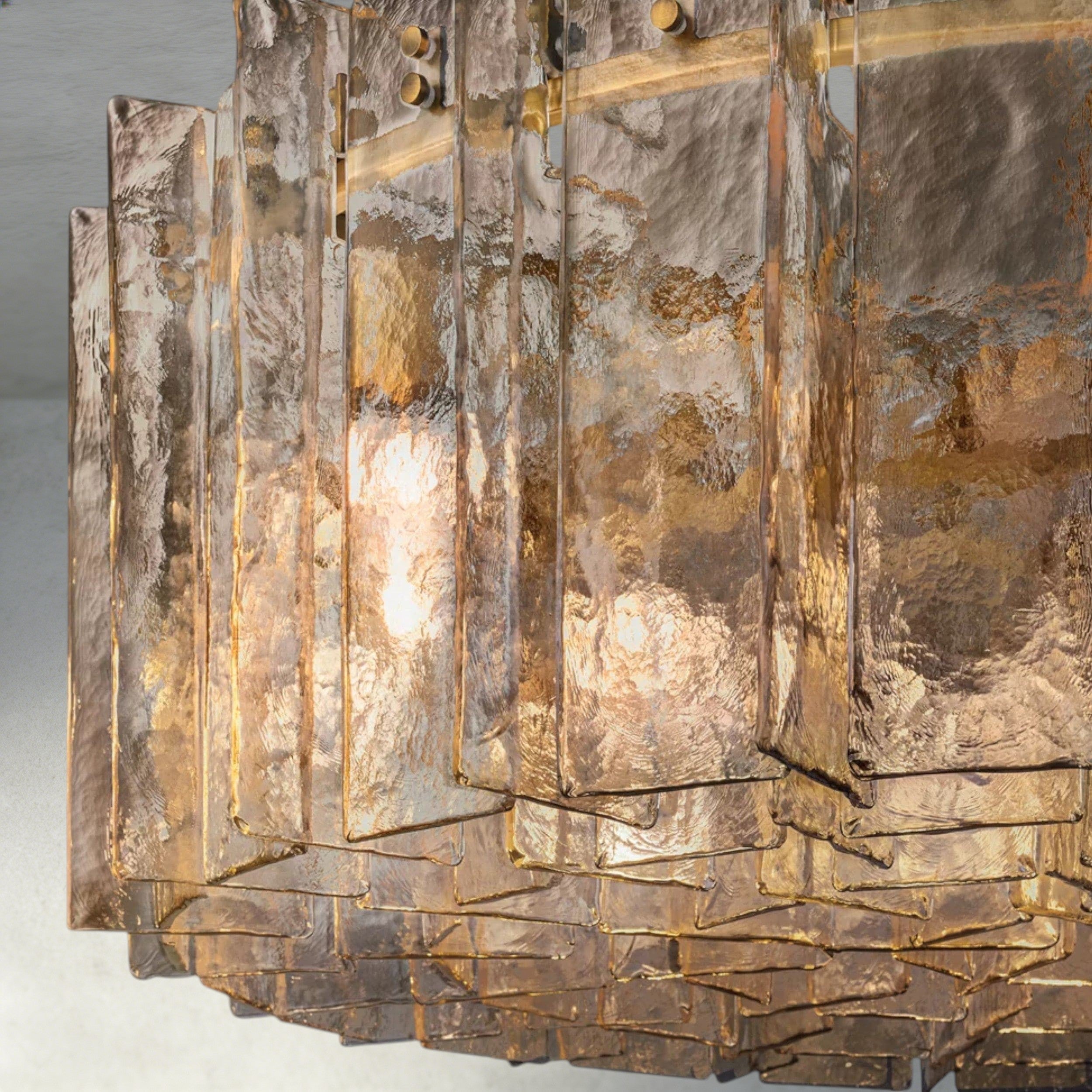 Lattice Smoke Glass Round Chandelier 37", 48"-Chandelier-Briglighting