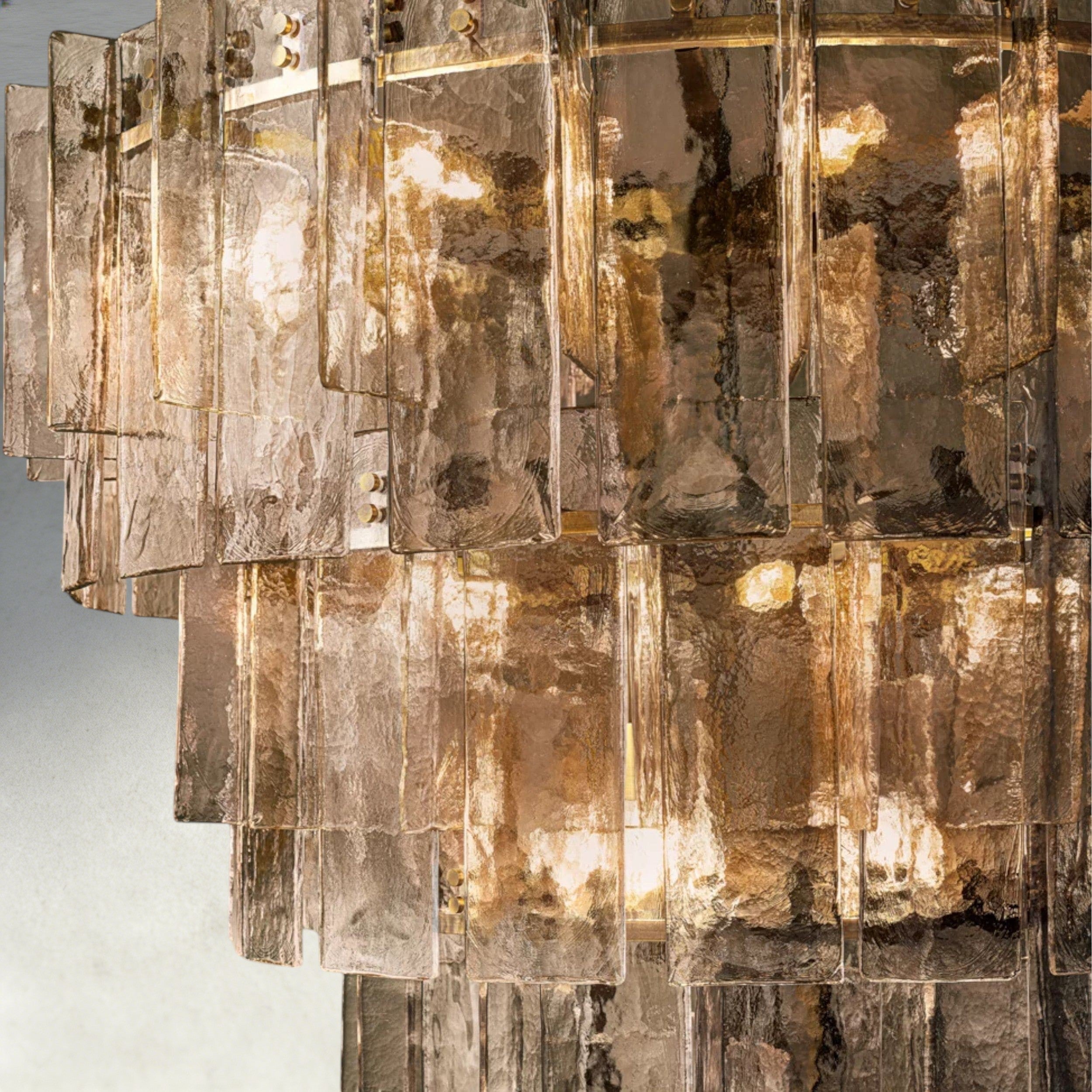 Lattice Smoke Glass Tiered Round Chandelier 36", 47"-Chandelier-Briglighting