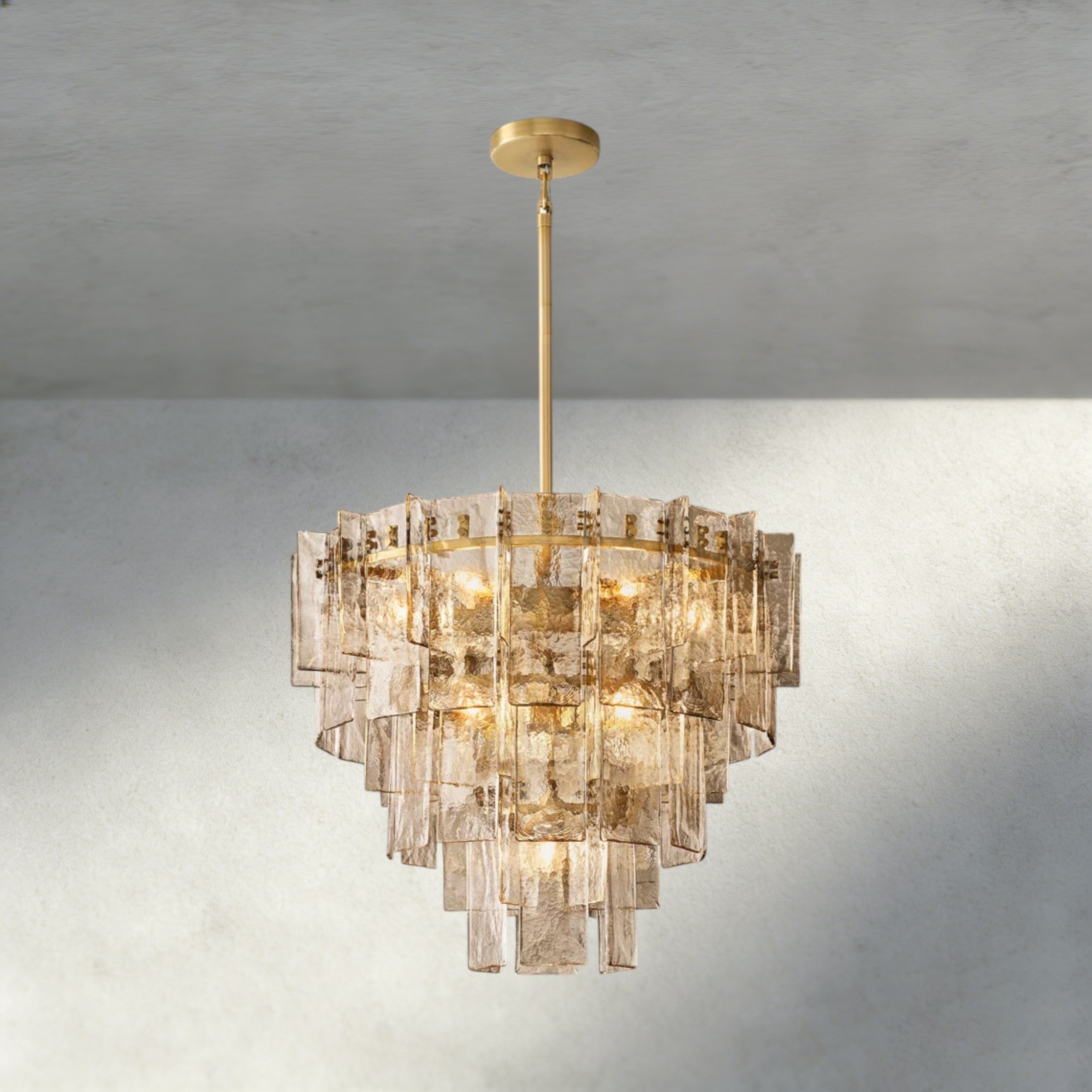 Lattice Smoke Glass Tiered Round Chandelier 36", 47"-Chandelier-Briglighting