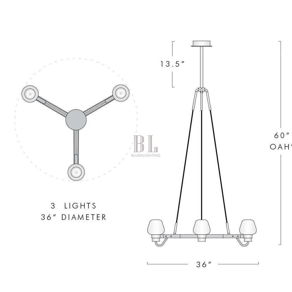 Letitia Crystal Chandelier 3 Light - Briglighting