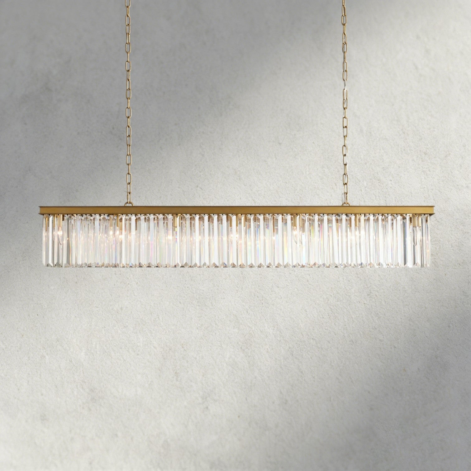 60" / Brass Leyland Rectangular Chandelier 60", 71.5"