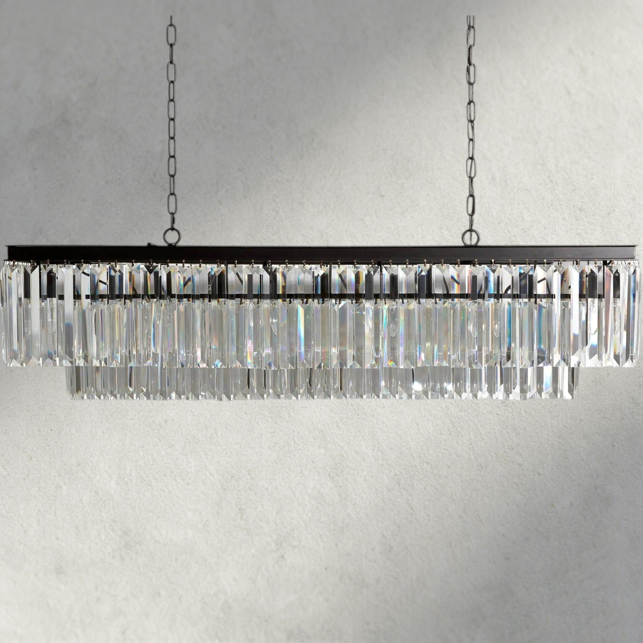 Bronze Leyland Tiered Rectangular Chandelier