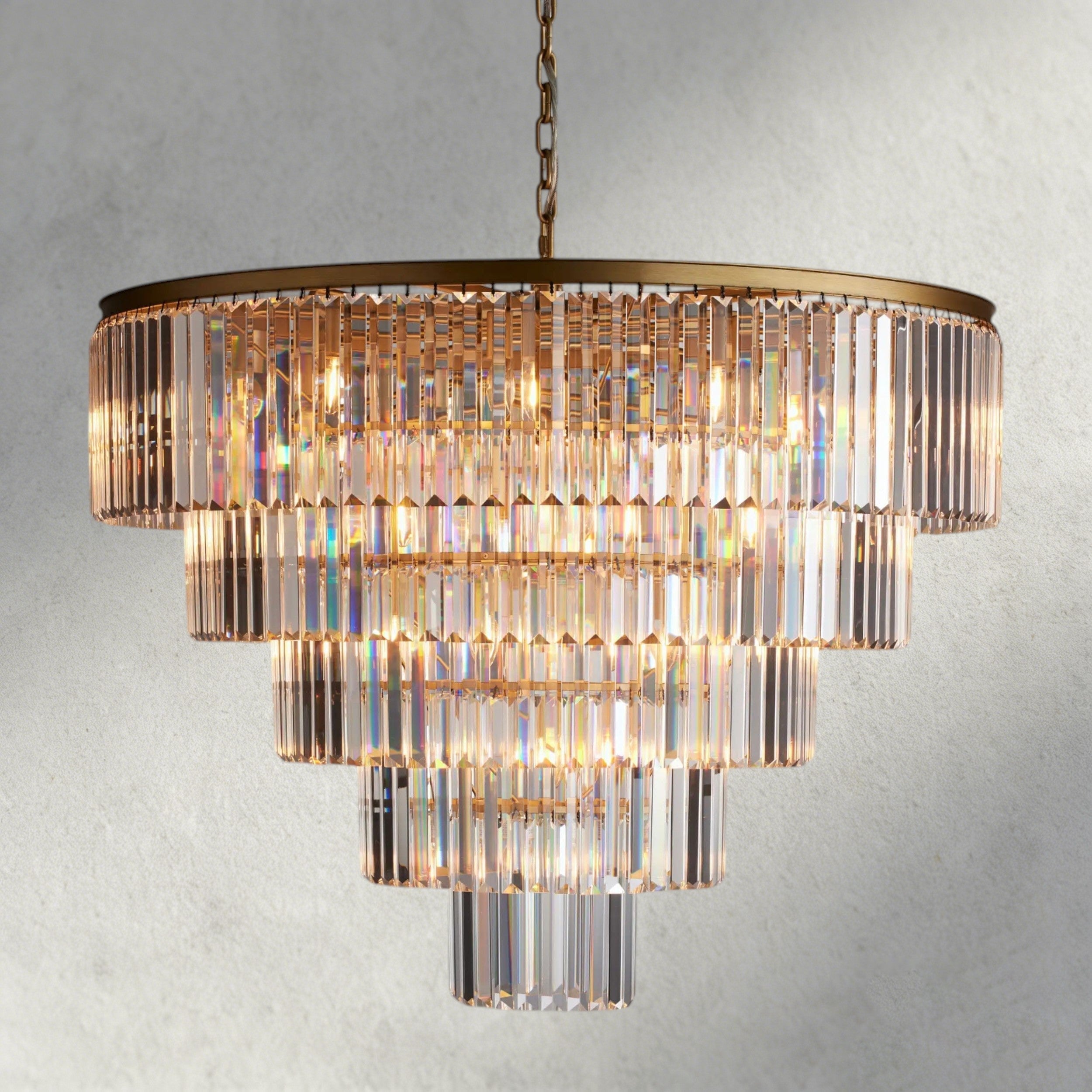 Brass Leyland Tiered Round Chandelier