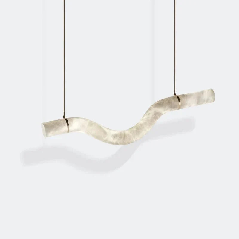 Liberty Curved Pendant Alabaster Chandelier, Pendant Light Over Dining Table-Briglighting