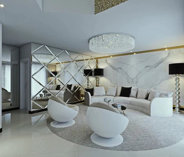 Light Luxury Round/Oval Flush Mount Crystal Chandelier-Chandeliers-Briglighting