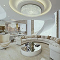 Light Luxury Round/Oval Flush Mount Crystal Chandelier-Chandeliers-Briglighting