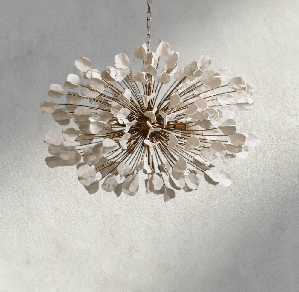 BRASS / IVORY Lunaria Ceramic Chandelier