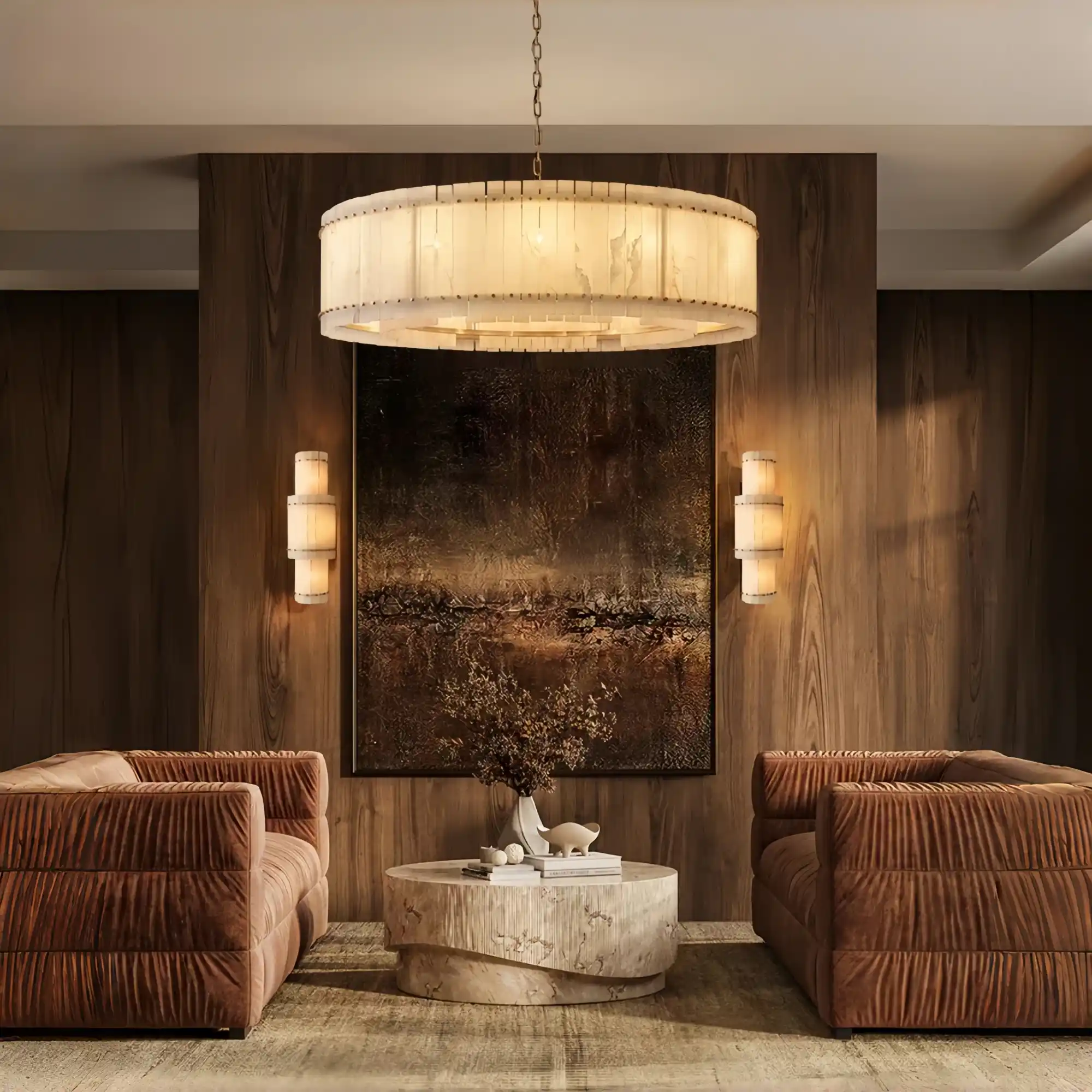 San Marco Alabaster Round Chandelier 22", 37", 48", 60"