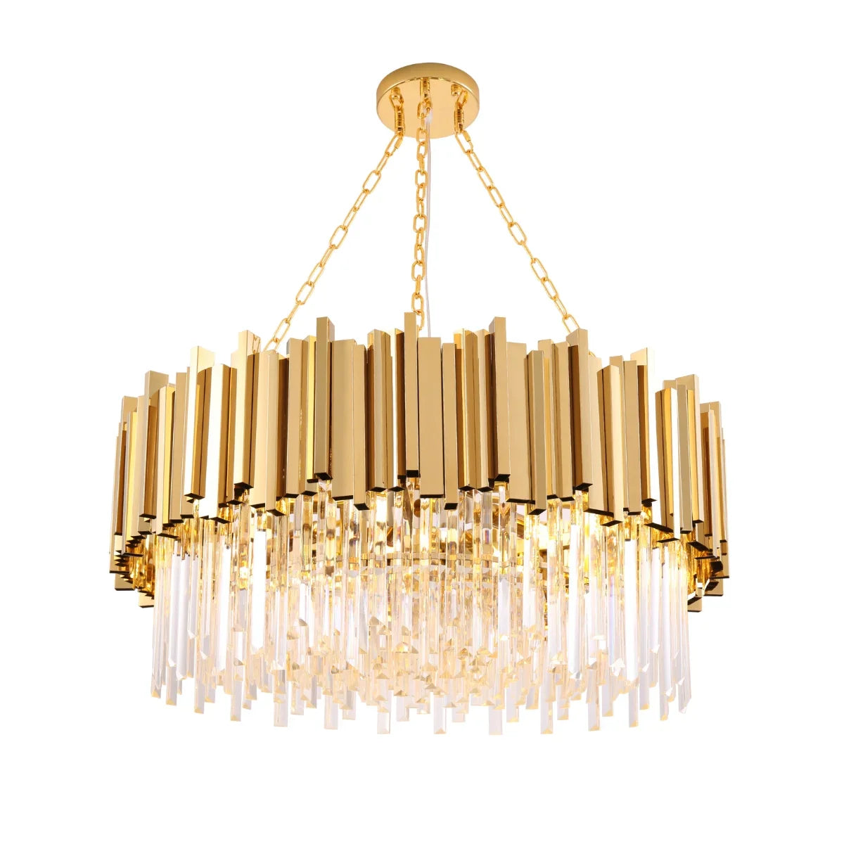 Astra Gold/Chrome Crystal Chandelier for Living Room & Dining Room-Crystal Chandelier-Briglighting