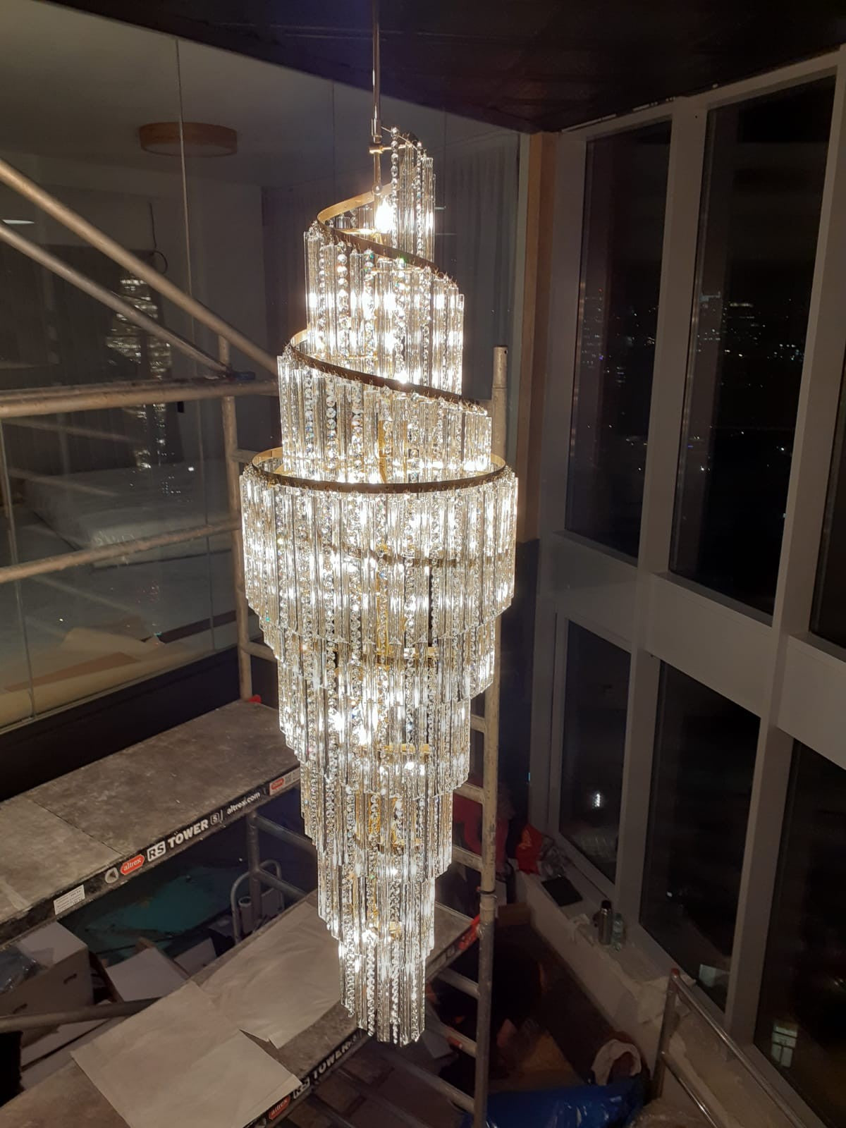 Luxury Spiral Crystal Chandelier for High-ceiling/Foyer/Staircase-Chandeliers-Briglighting