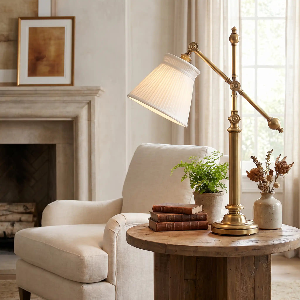 Adjustable Brass Table Lamp