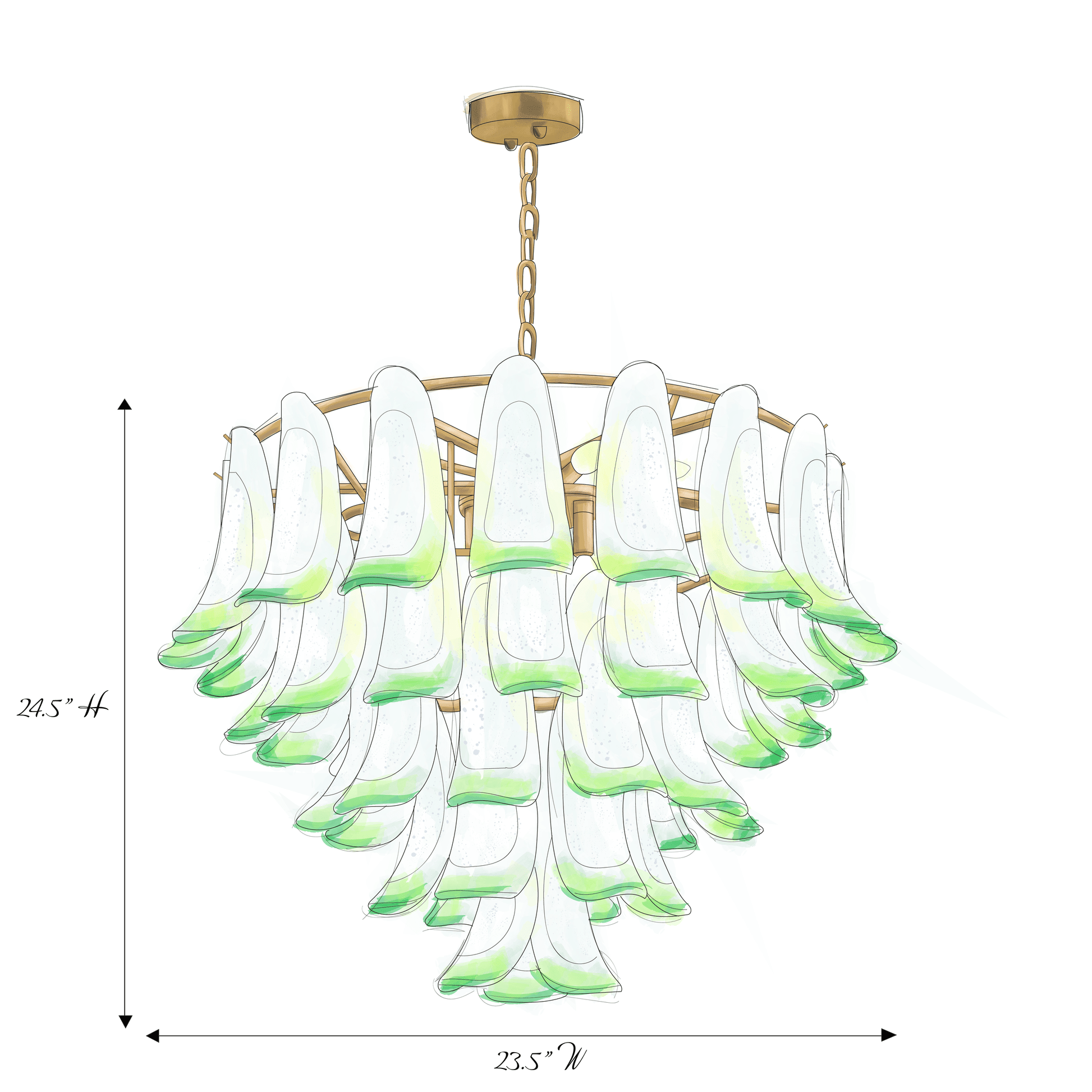 Marielle Mid Century Petal Chandelier - Briglighting