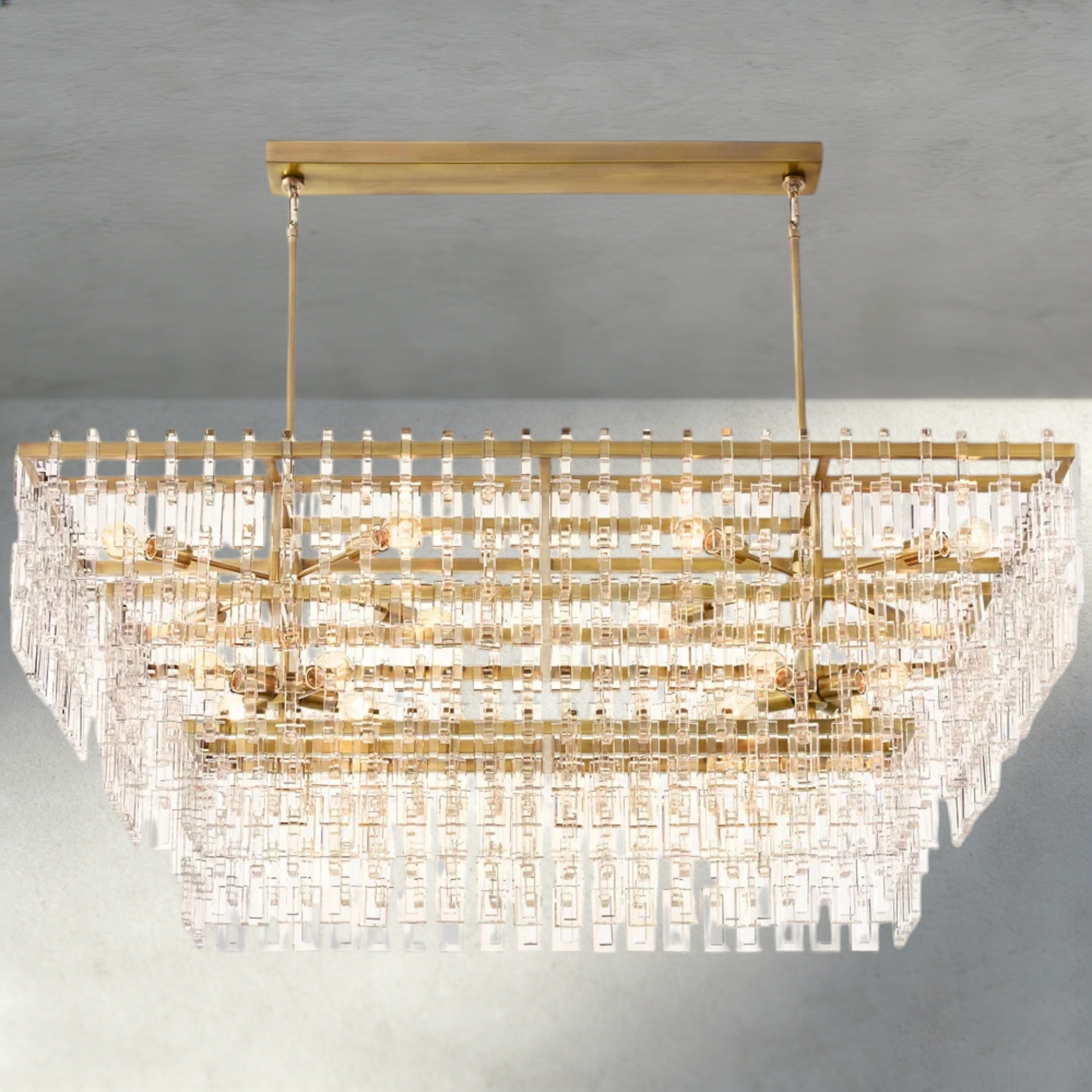 Marignan Tiered Rectangular Chandelier 60", 72"-chandelier-Briglighting