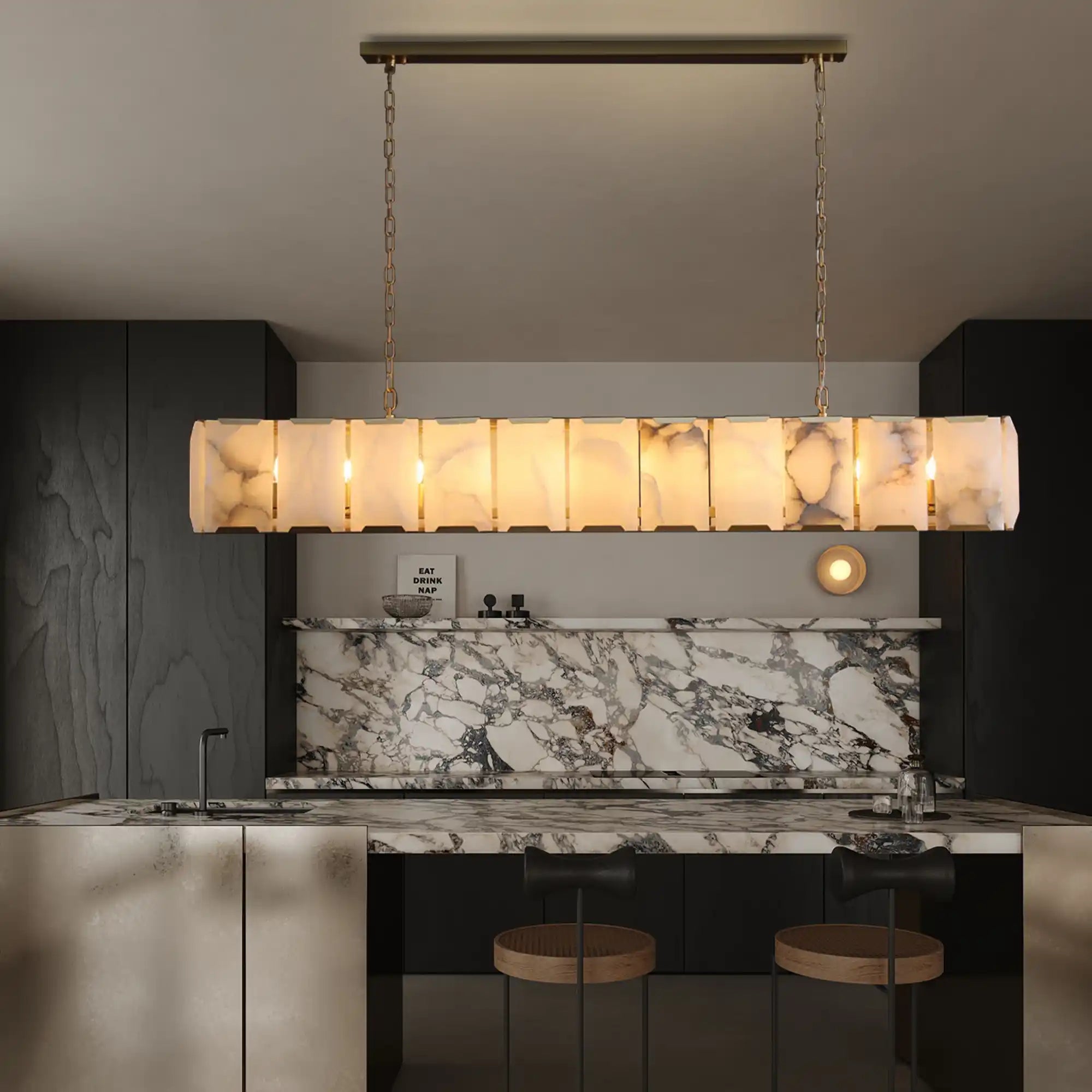 Harlow Calcite Rectangular Chandelier 42", 54", 62", 74"